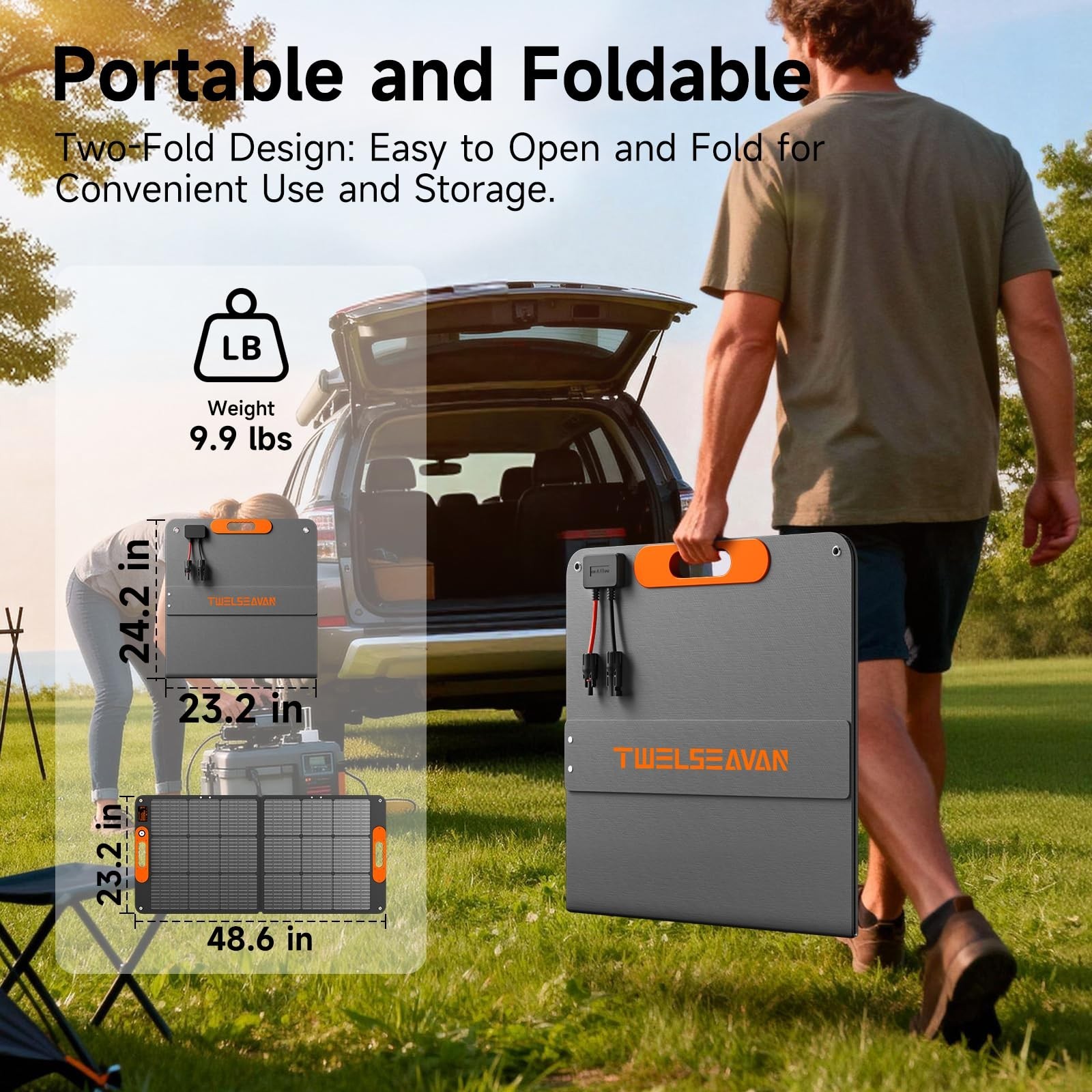 110W Portable Solar Panel for Jackery/EF/Bluetti/Anker/Goal Zero Power Statio...