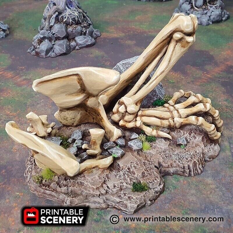 Dragon Graveyard Terrain, Scatter Terrain, Dungeon Master, Bone, (28mm)