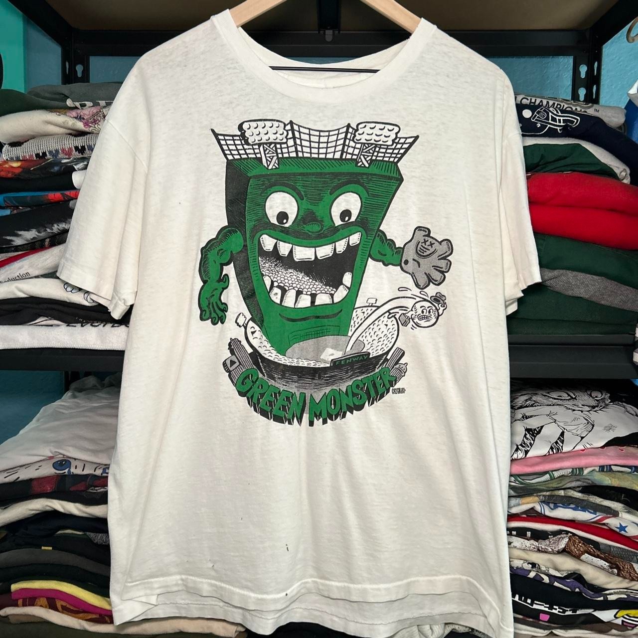 BOSTON RED SOX GREEN MONSTER baseball short sleeve white color shirt VK03237