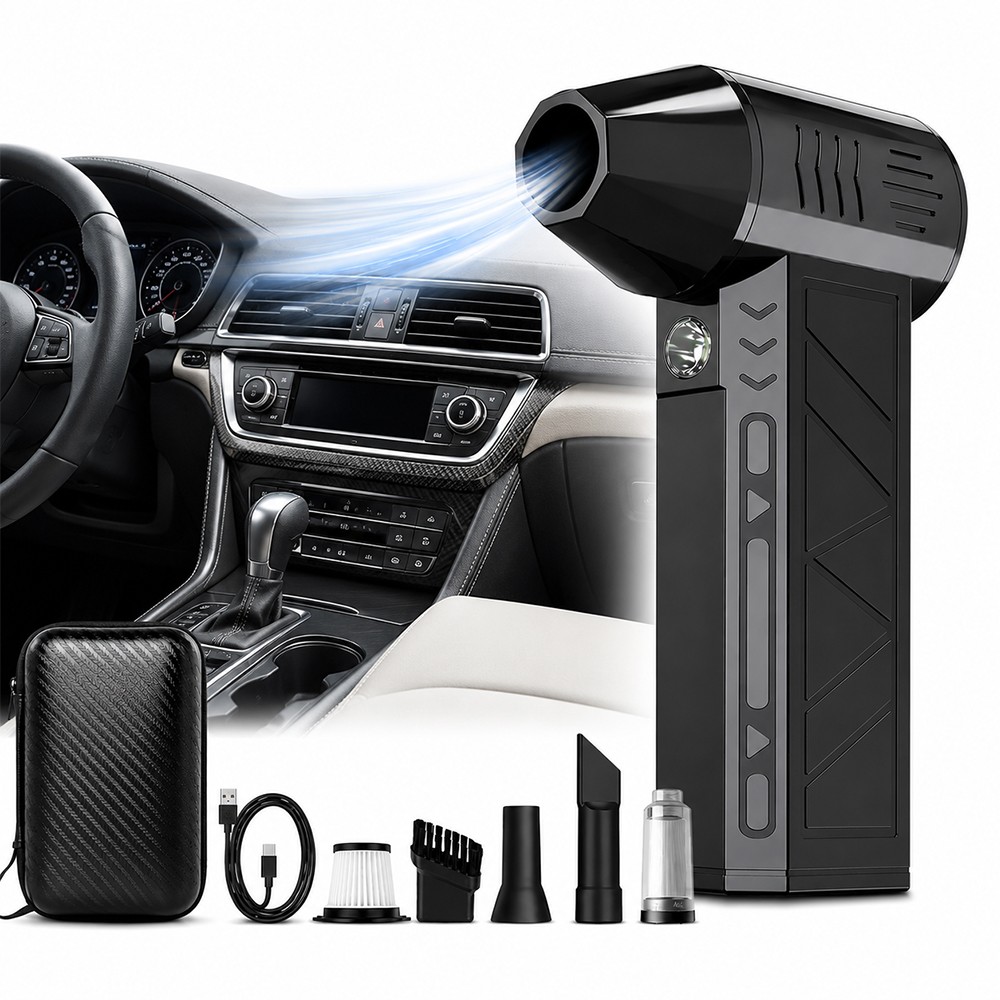 Cordless Air Duster for Car Detailing Rechargeable Electric Blower with LED Ligh