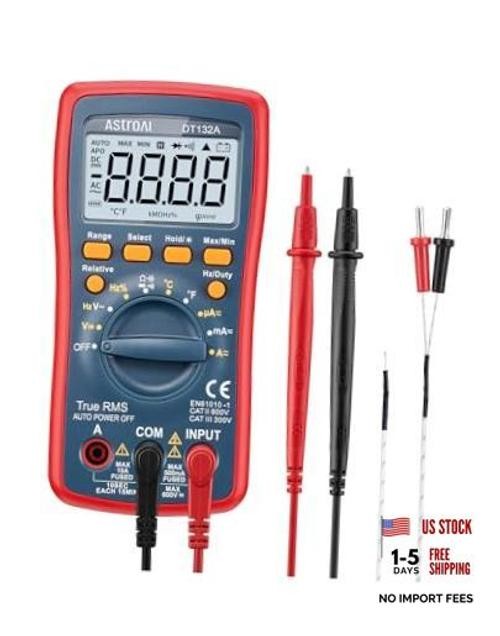 Digital Multimeter, TRMS 4000 Counts Volt Meter (Manual and DT132A Multimeter
