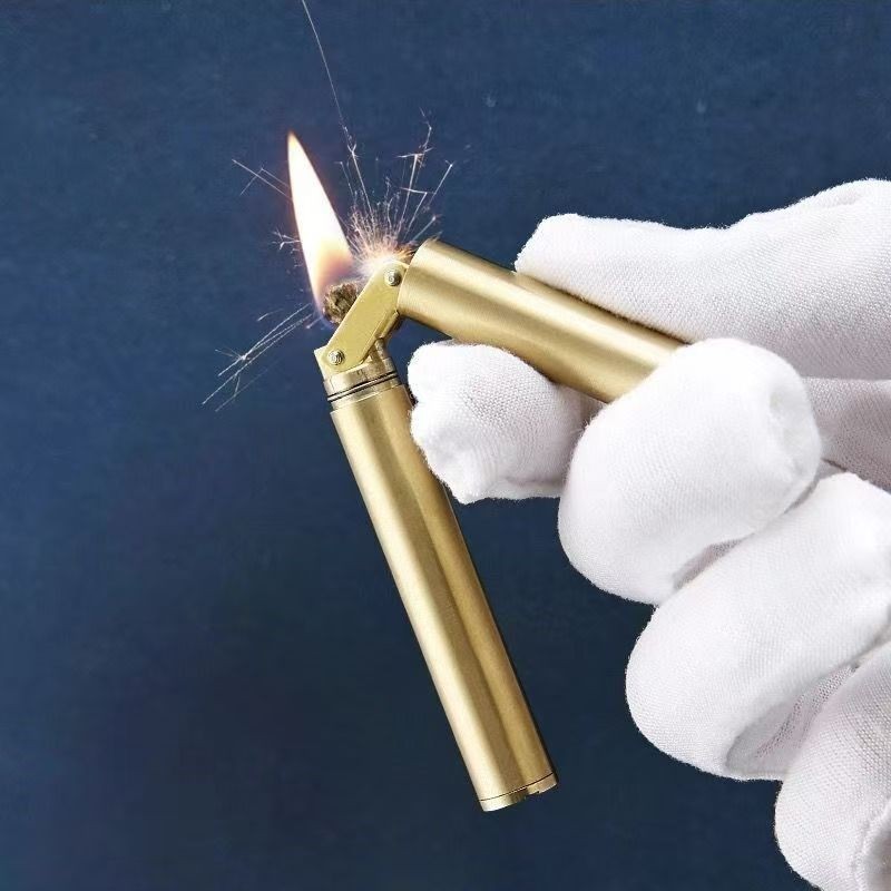 Creative pure copper handmade portable Double stick style kerosene lighter