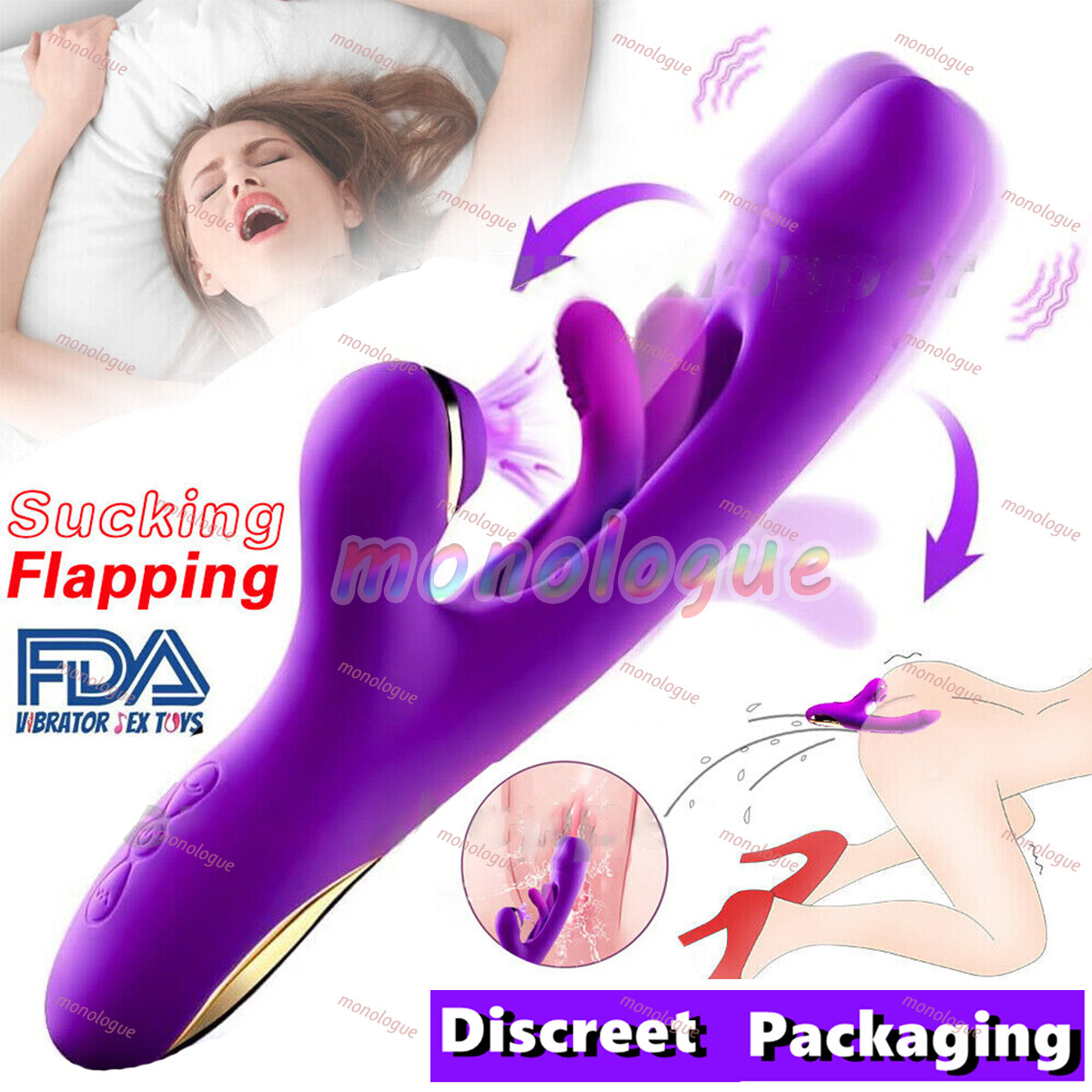 G-Spot Clit Sucking Patting Vibrator Sex Toys for Women  Rabbit Massager Dildo