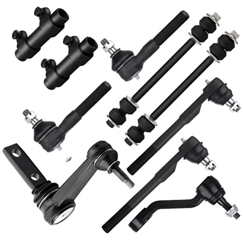 10pcs RWD Front Suspension Kit Inner Outer Tie Rod End Adjusting Sleeve Sway