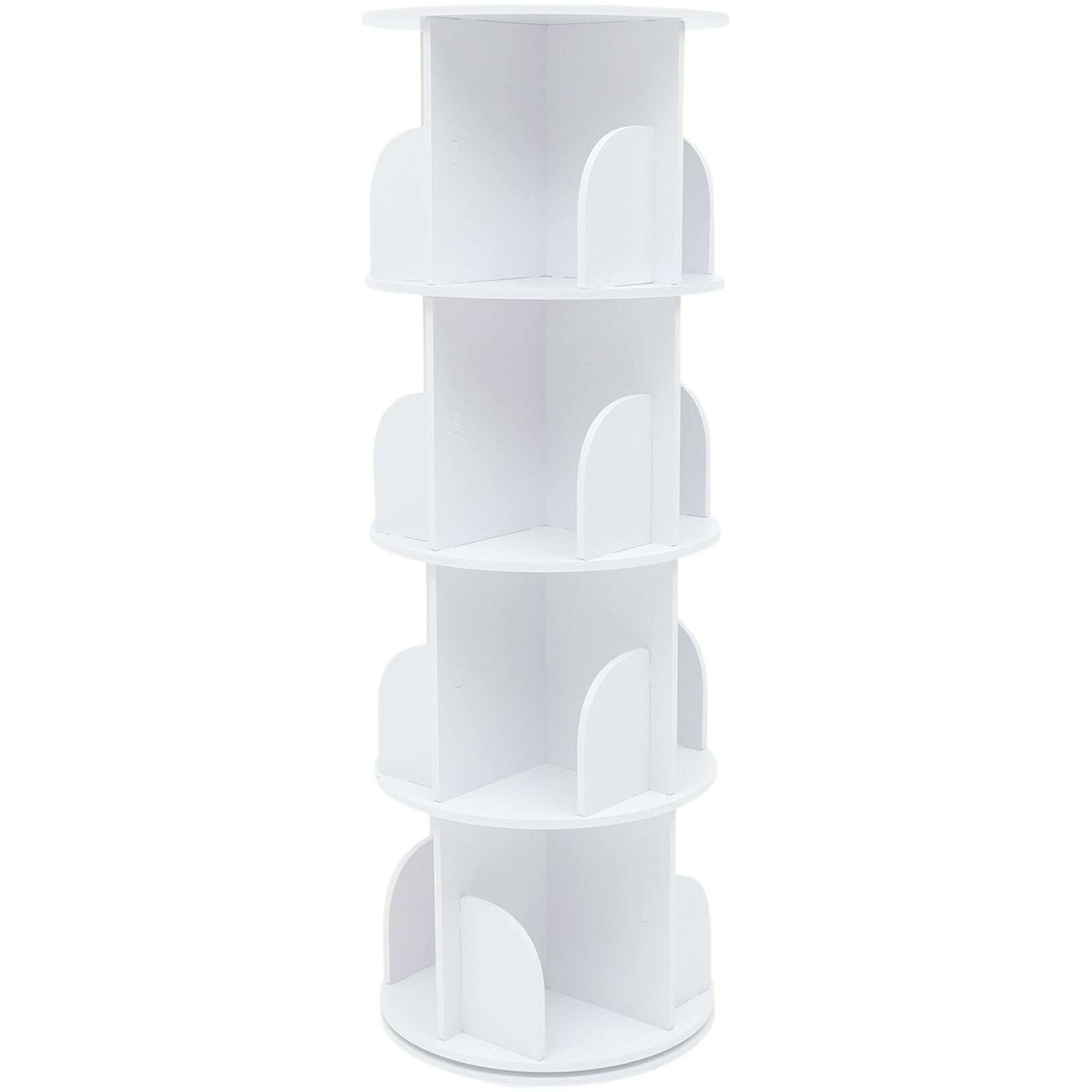 Rotating Bookshelf 360 Bookcase Freestanding Storage Shelf Display Rack 4 Tier