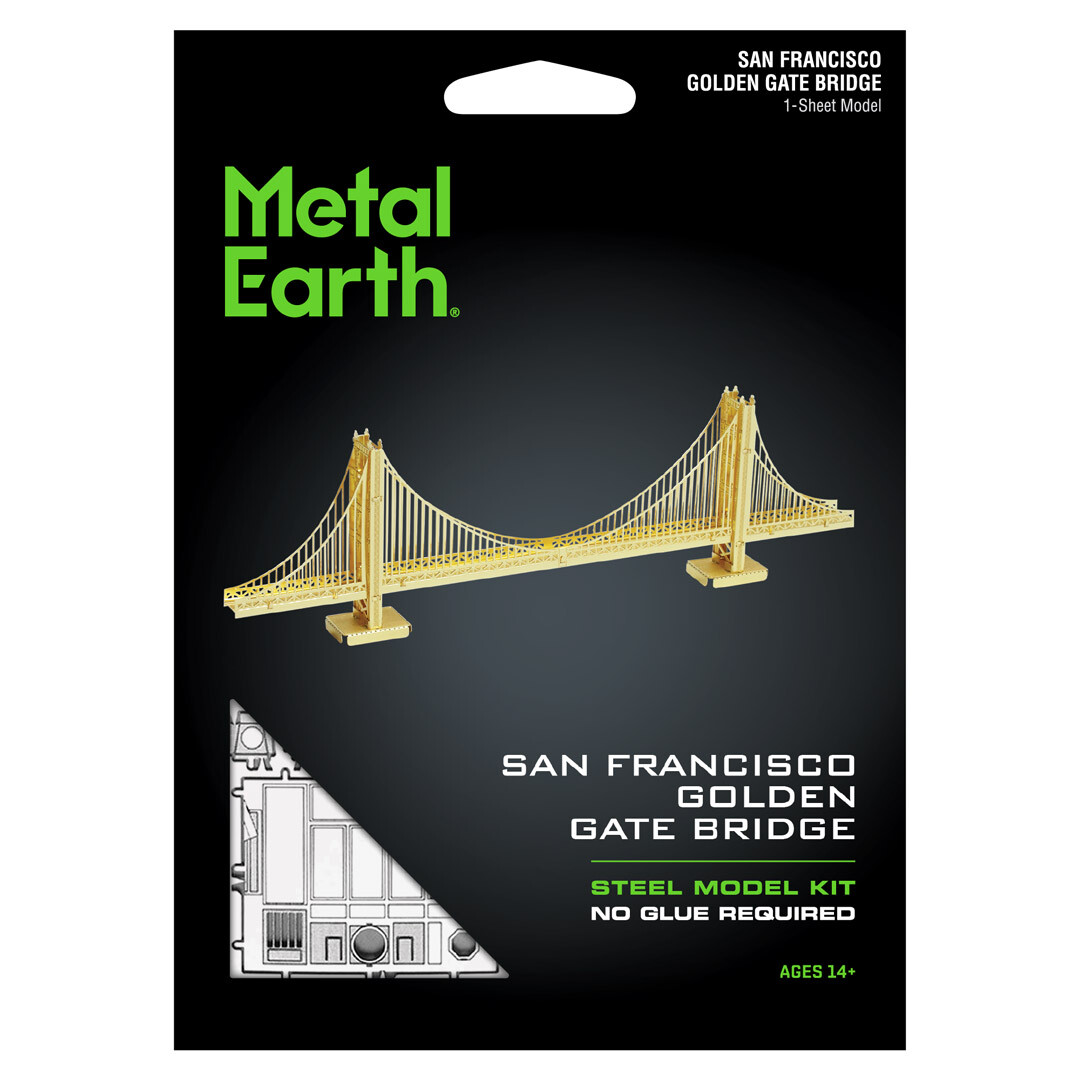 Fascinations Metal Earth GOLD SF San Francisco Golden Gate Bridge 3D Model Kit