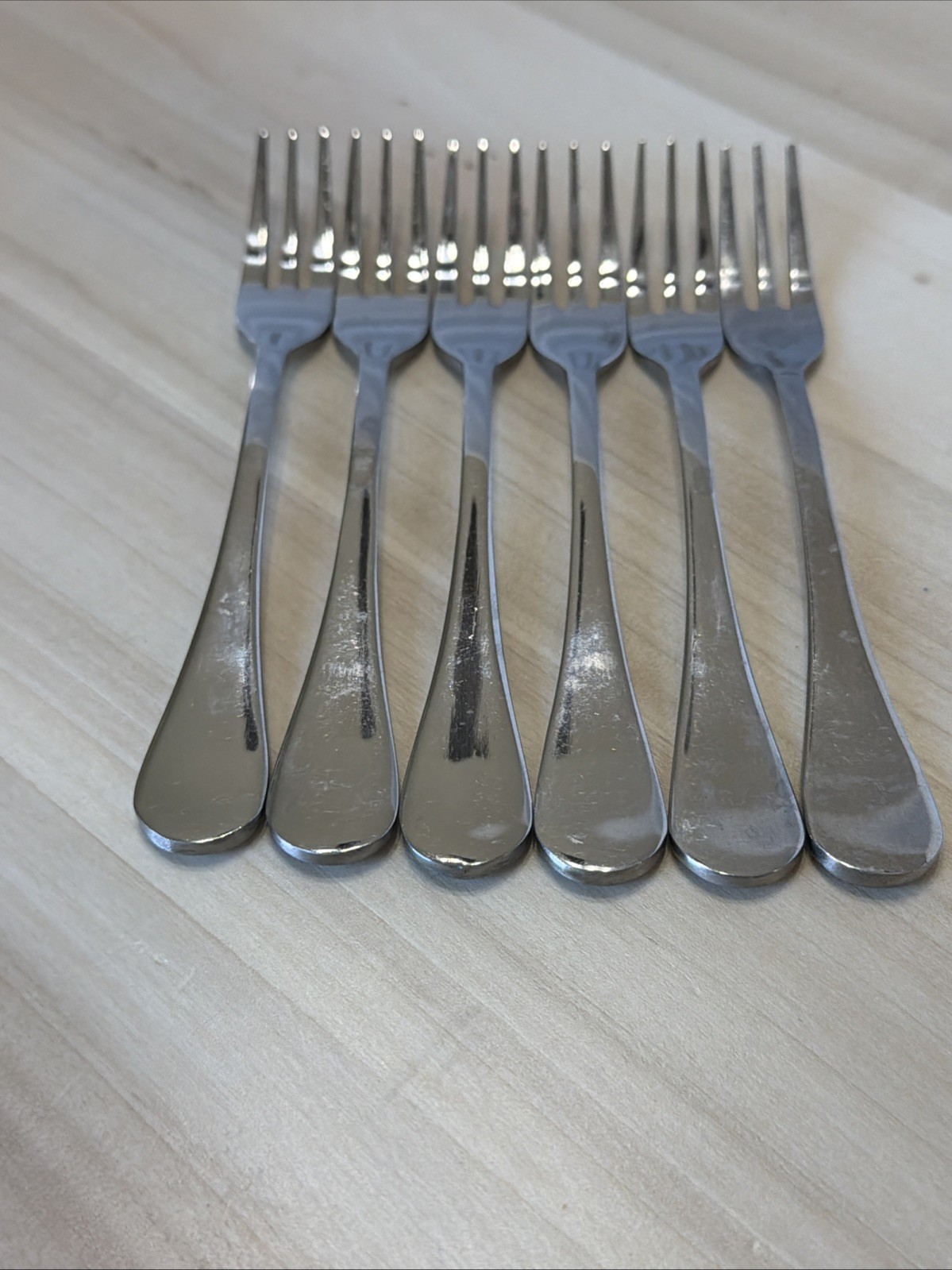 6 pc set Cambridge Silversmiths CHARM Stainless Steel Seafood Cocktail Forks