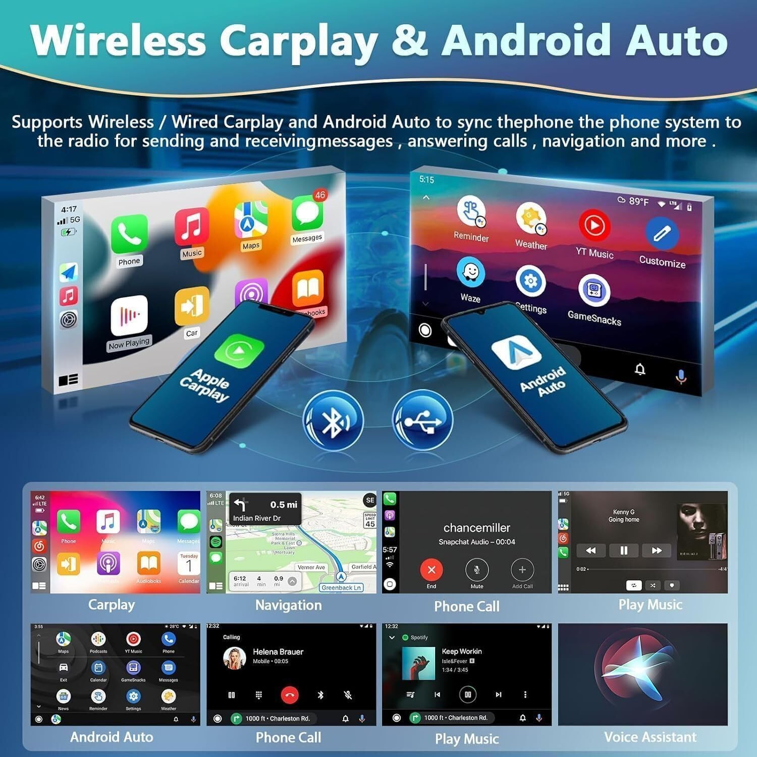 For 2003-2006 Chevy Silverado 1500 2500 Apple CarPlay 10.1" Android 15 4+64G