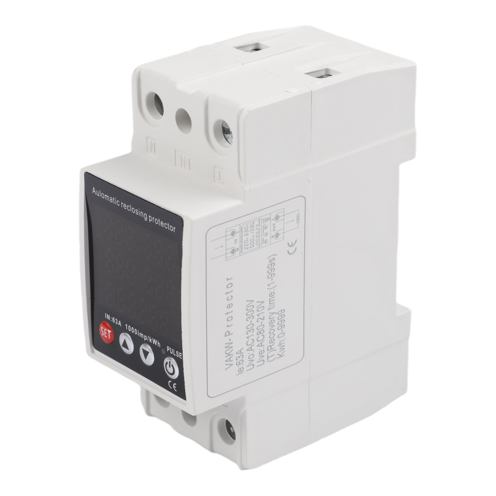 Voltage Safety Meter with AC80 300V Operating Range and 63A Load Capacity