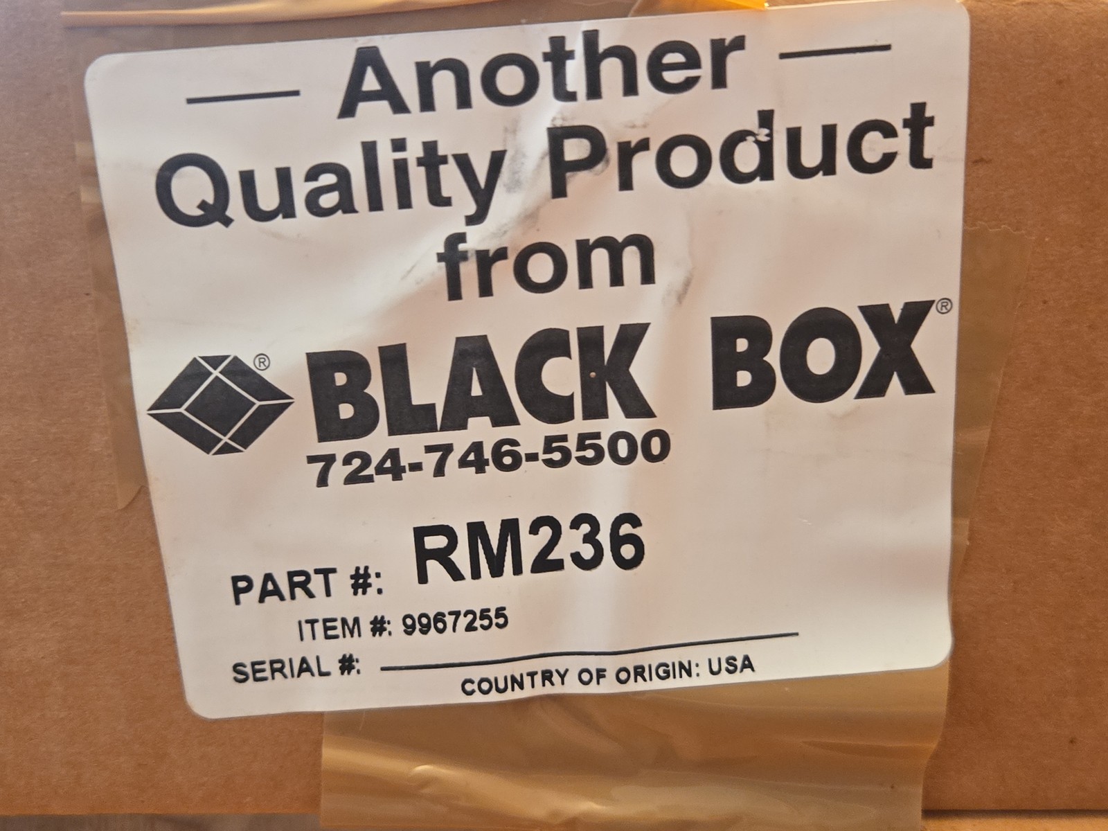 BLACK BOX RM236 Manage-IT Cable Manager Rackmount Vertical Cable Organizer