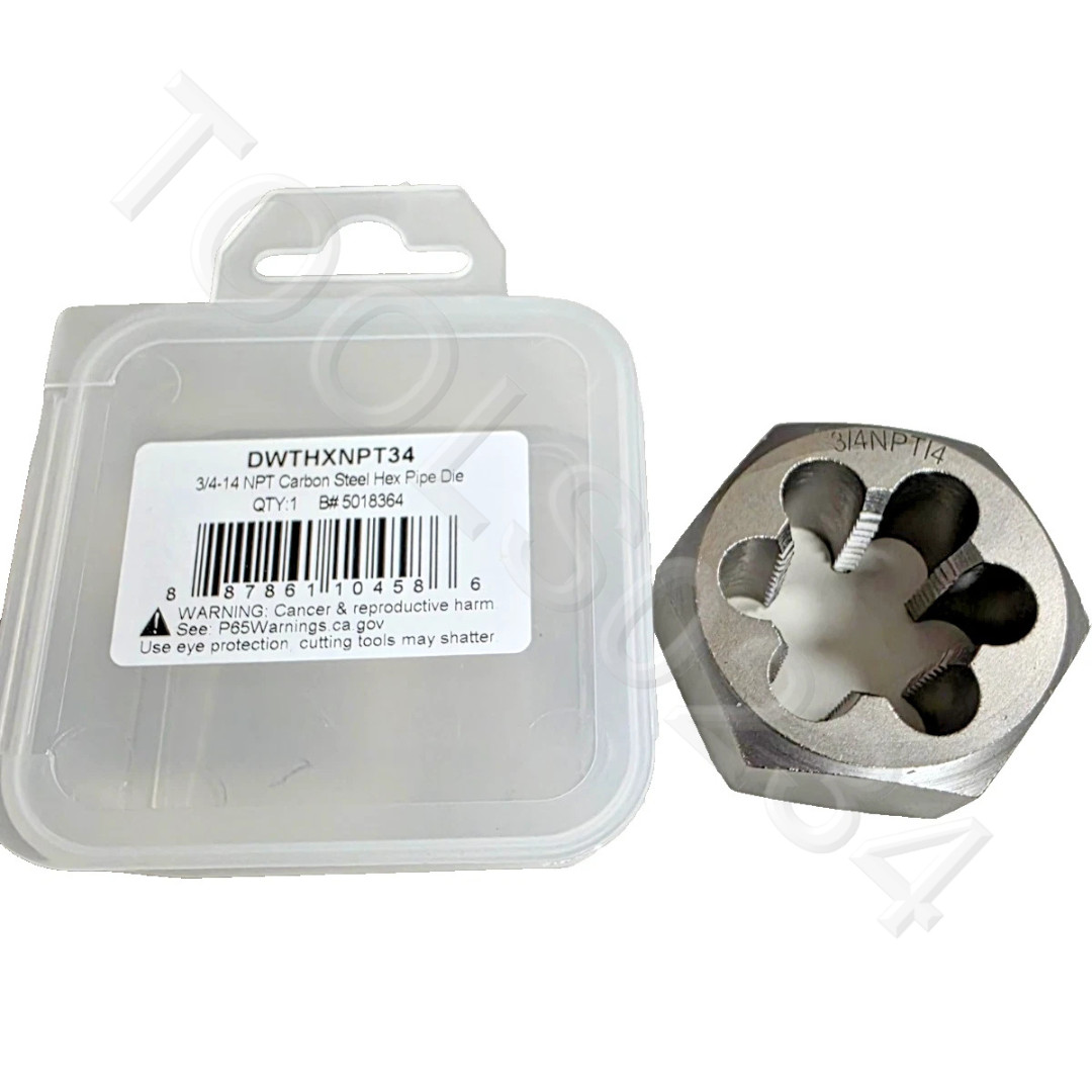 3/4 -14 NPT Pipe Die DWTHXNPT34 Hex Rethread Chaser 1.8" Hex CS by Drill America