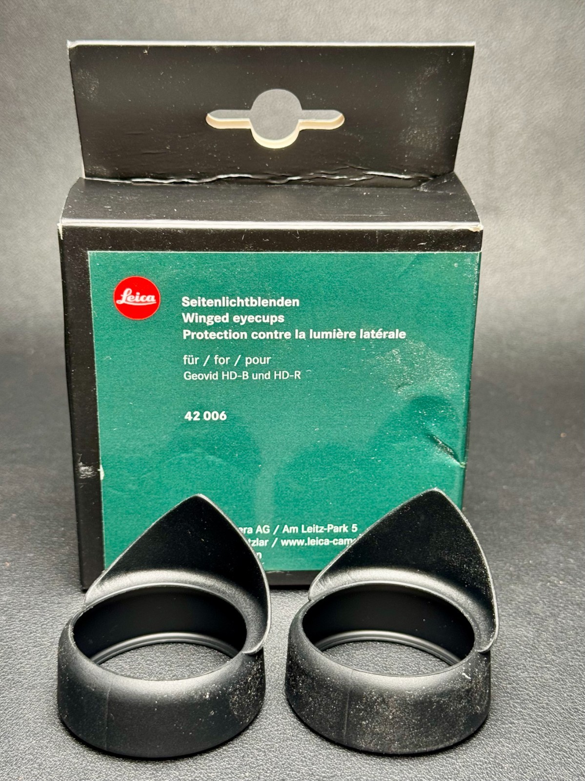 Leica Winged Eyecups for Geovid HD-B/HD-R Binoculars, Black Rubber (42006)