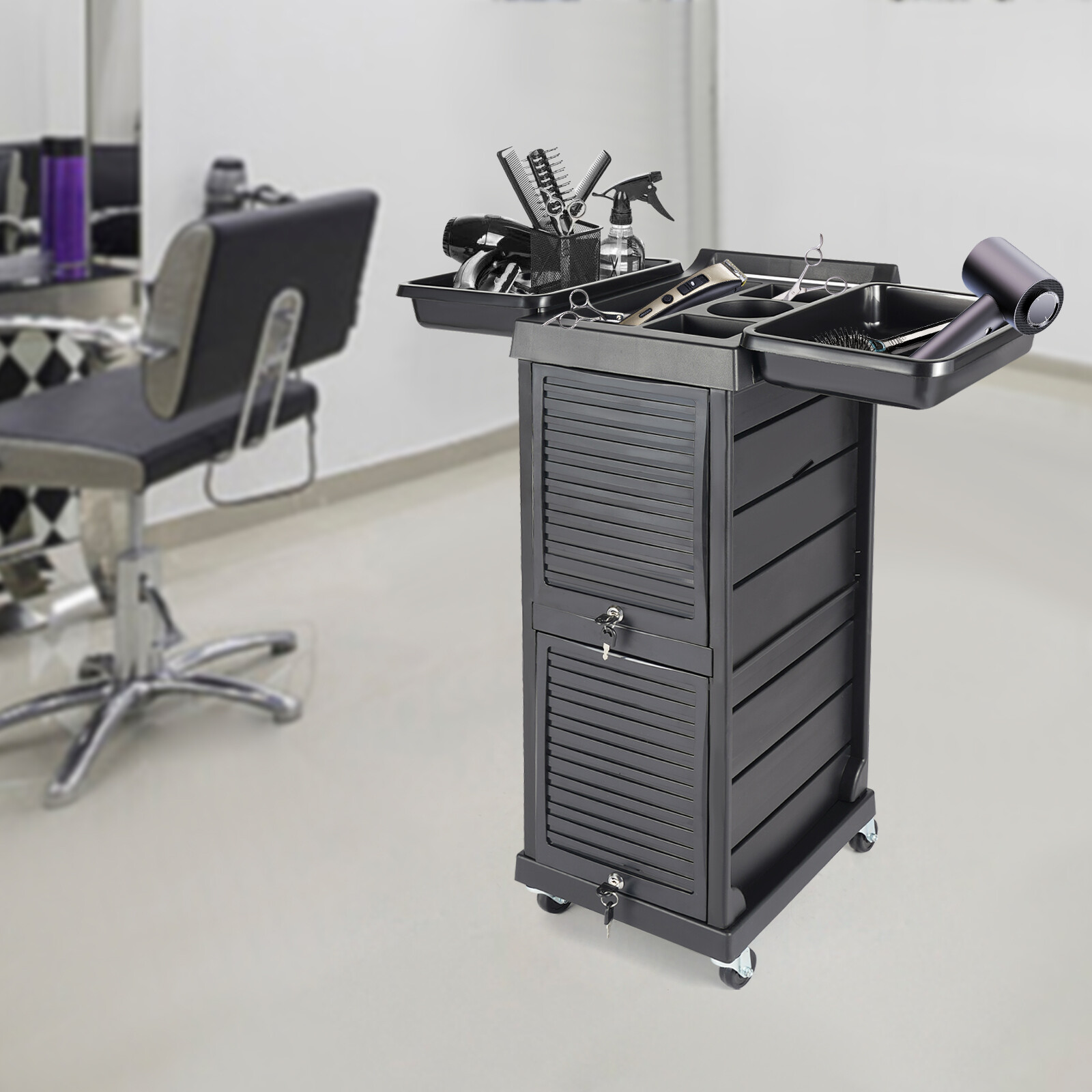 Rolling Trolley Cart, Beauty Barber Cart, Barber Organizer Rolling Cart