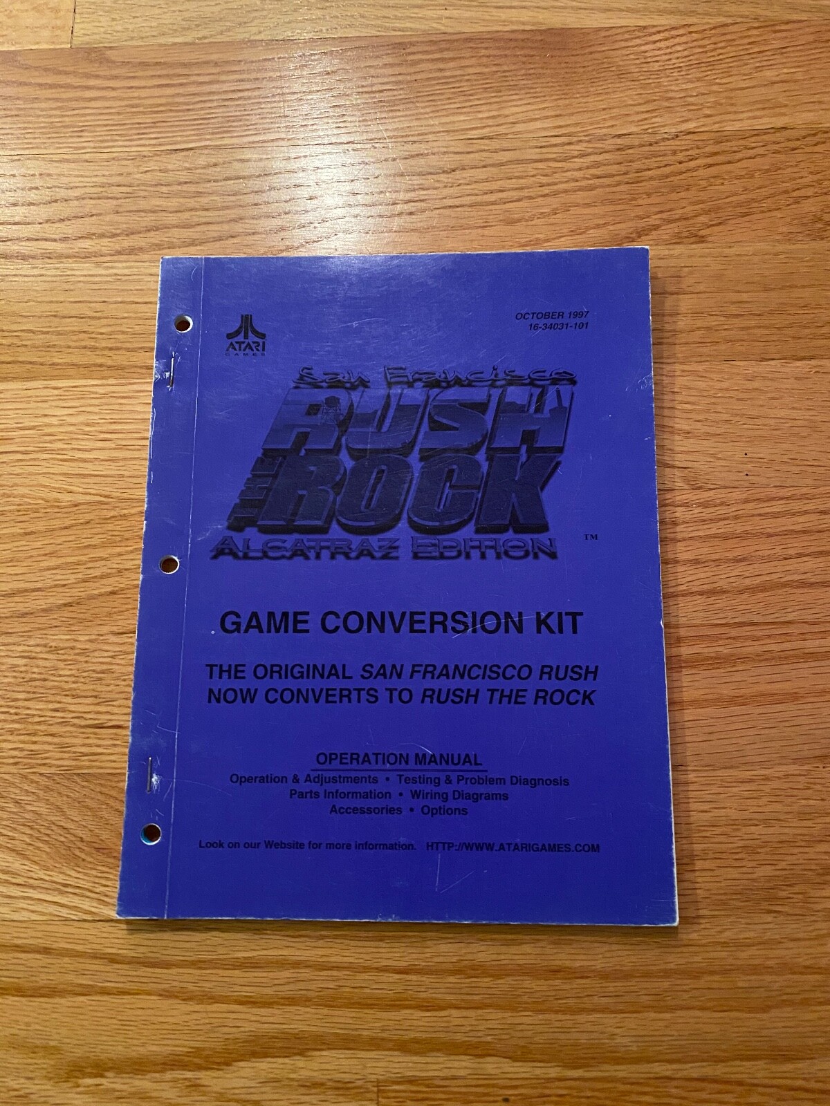 San Francisco Rush The Rock Alcatraz Conversion Kit Operation Manual, Atari 1997