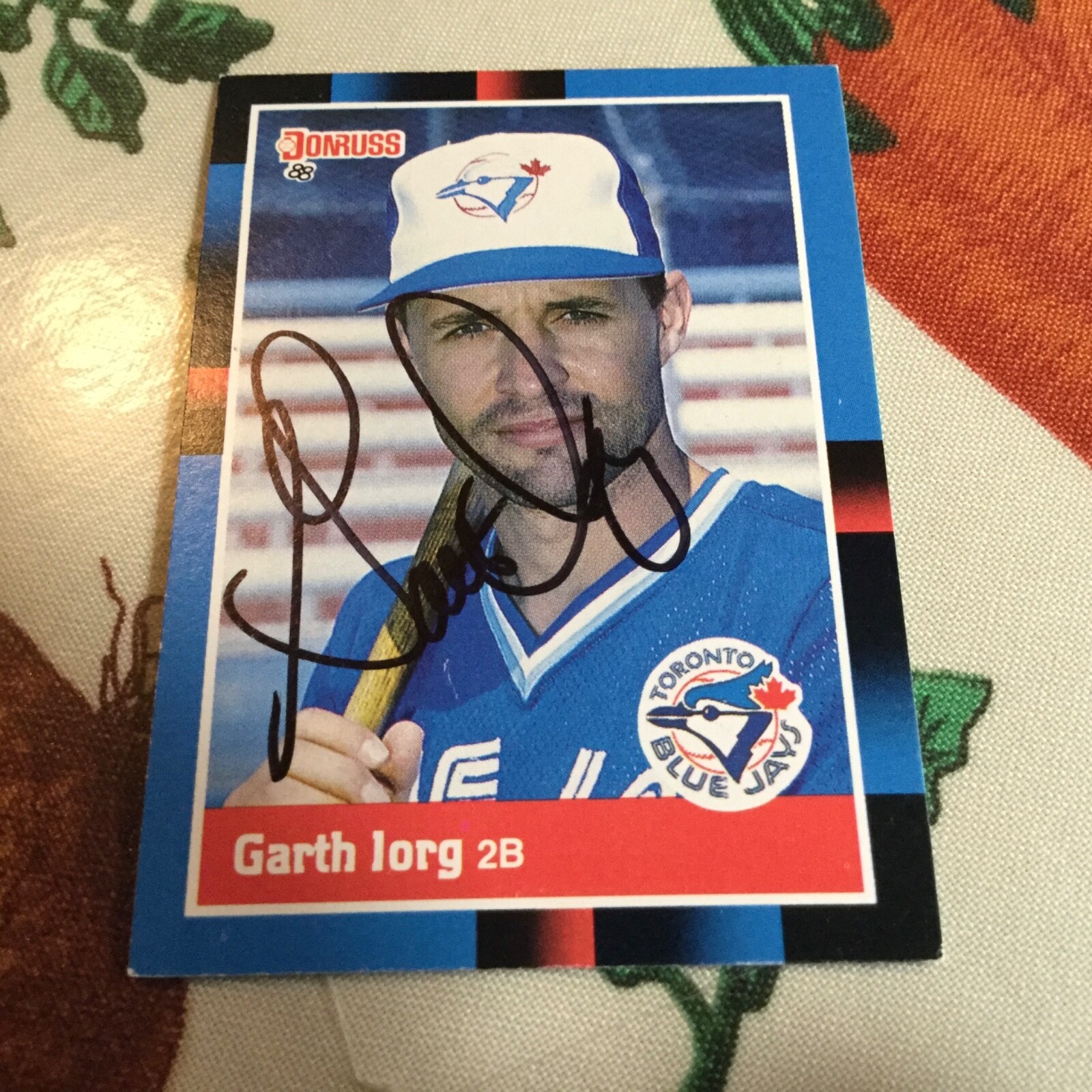 1988 Donruss GARTH IORG Autographed Baseball Card TORONTO BLUE JAYS # 444
