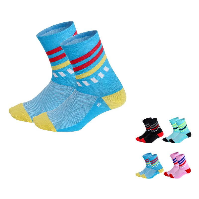 Pro Cycling Socks Mens Womens Riding Sports Ankle Socks Bicycle MTB BMX XC Blue