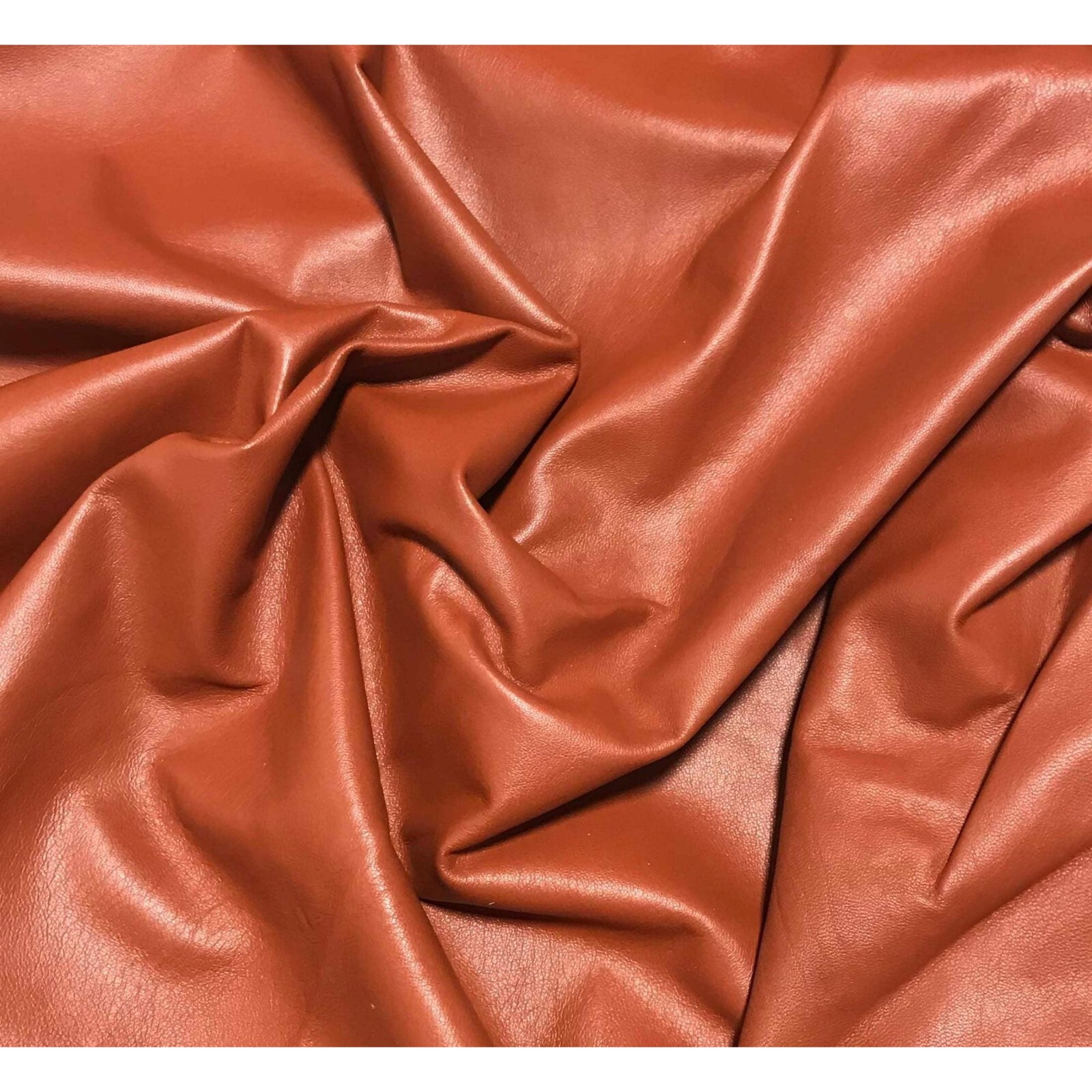 TERRA COTTA Supple Lambskin Leather Hide - 1 Square Foot