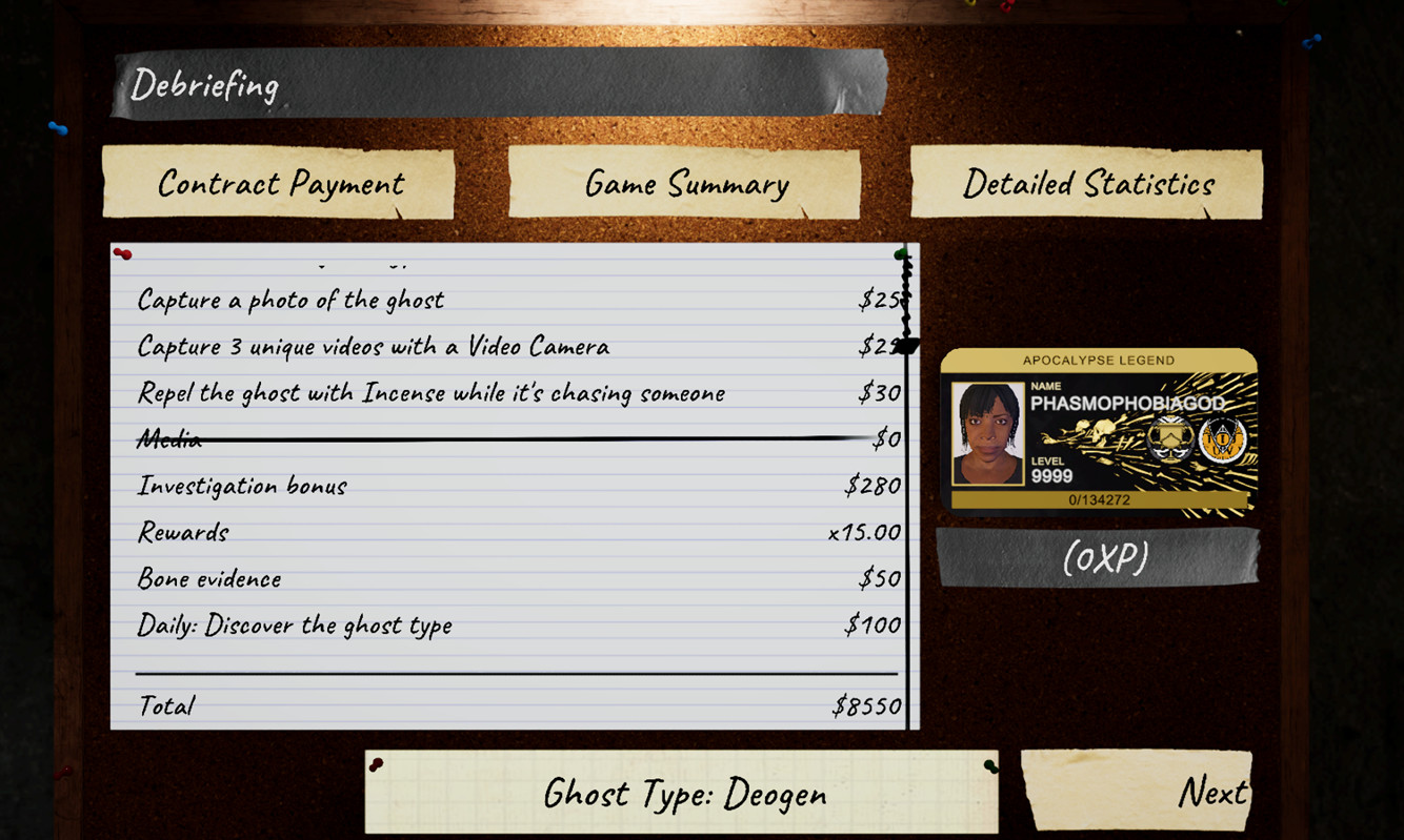 Phasmophobia XP & MONEY| FAST BOOST| 20 Missions | 171,000XP | All devices
