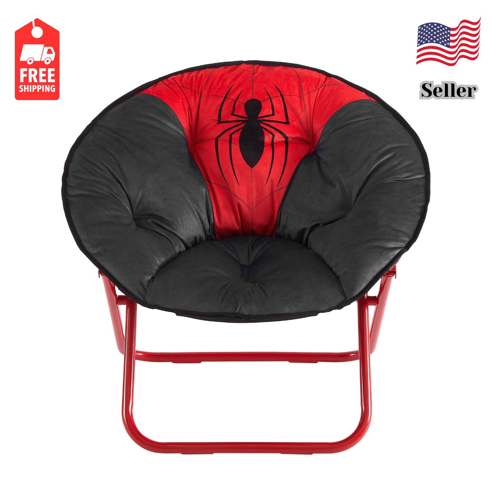Spider-Man 27" Kids Saucer Chair - Comfortable Seat for Boys & Girls