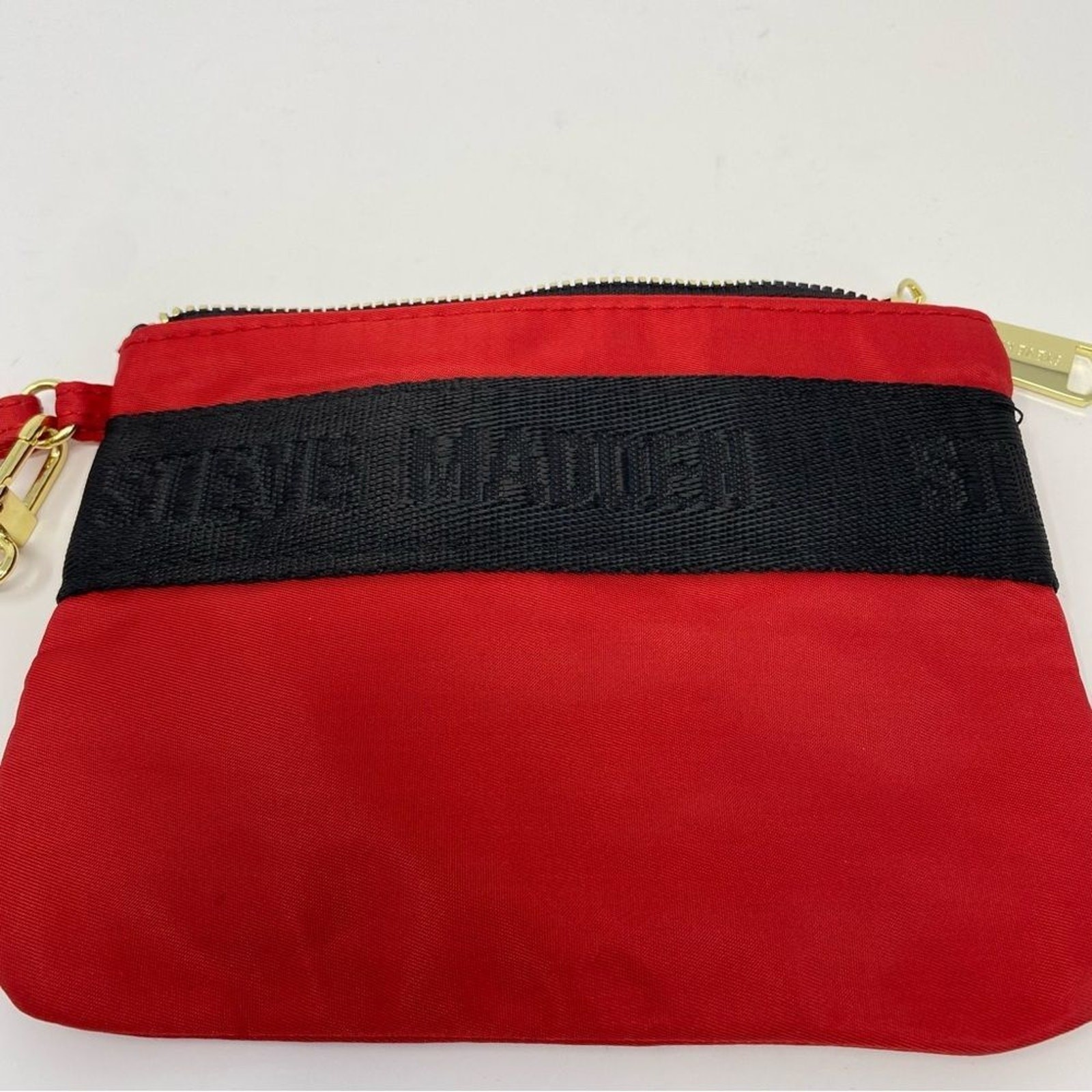 Steve Madden Red Zipper Pouch Wristlet