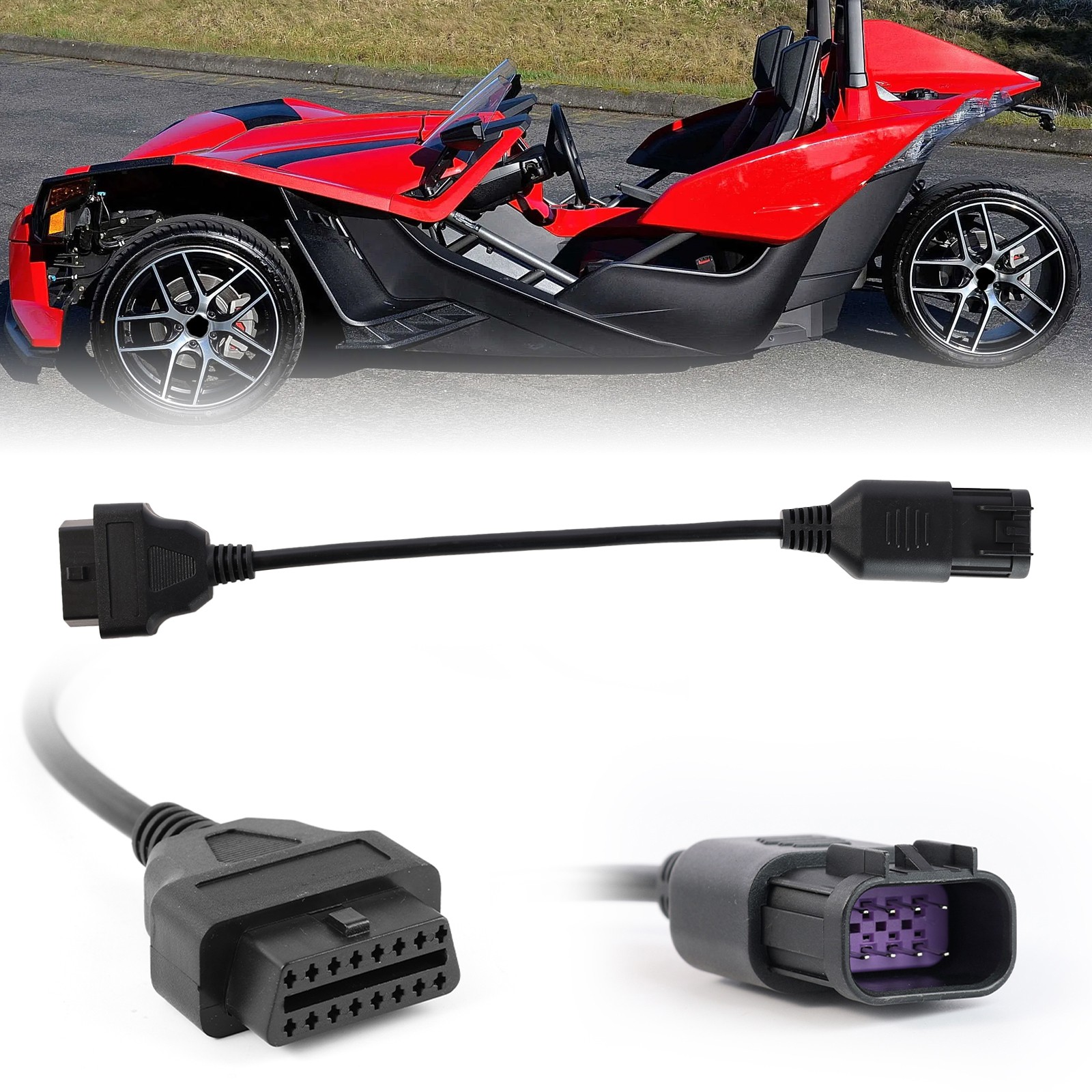 For Polaris ATV Slingshot  OBD2 To 8 Pin Car Connection Cable Diagnostic Adapter