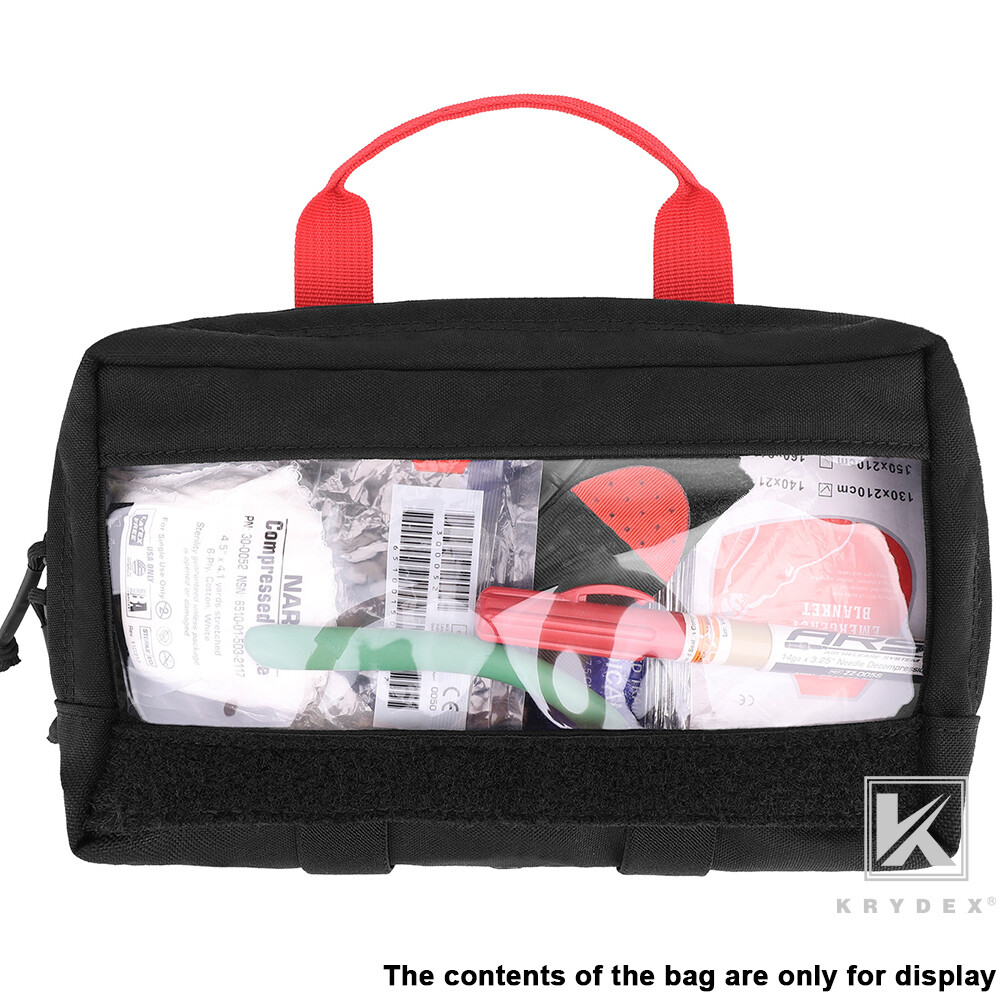 KRYDEX Clear Top Insert Pouch Medical Bag Organizer Hook & Loop for D3 Backpack