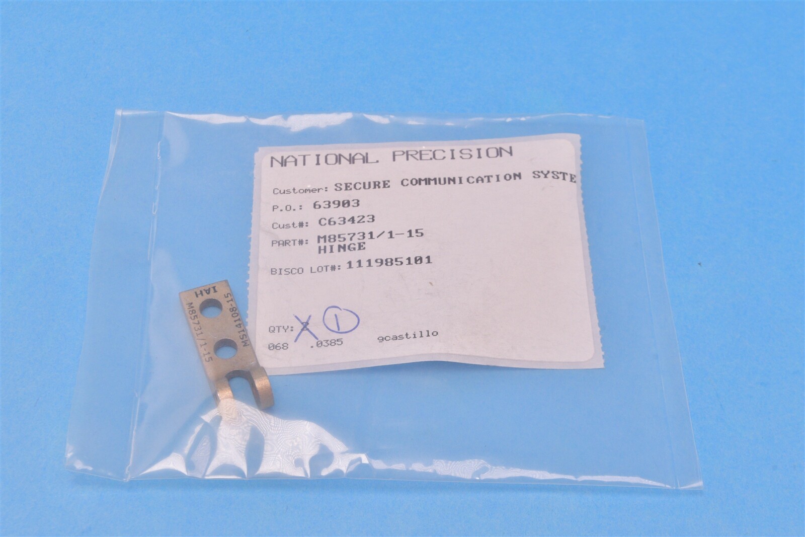 National Precision MIL Spec Butt Hinge M85731/1-15