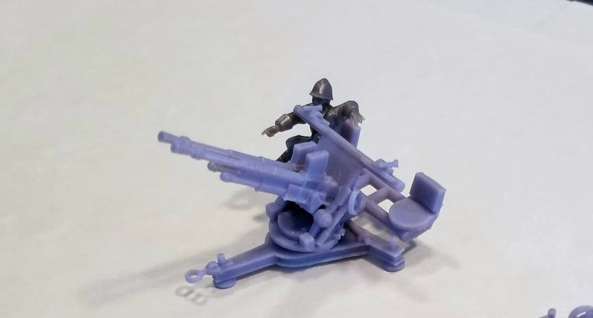 54mm/1:32nd scale Bolt Action WW2 Resin French Twin Hotchkiss 25 mm AA Gun