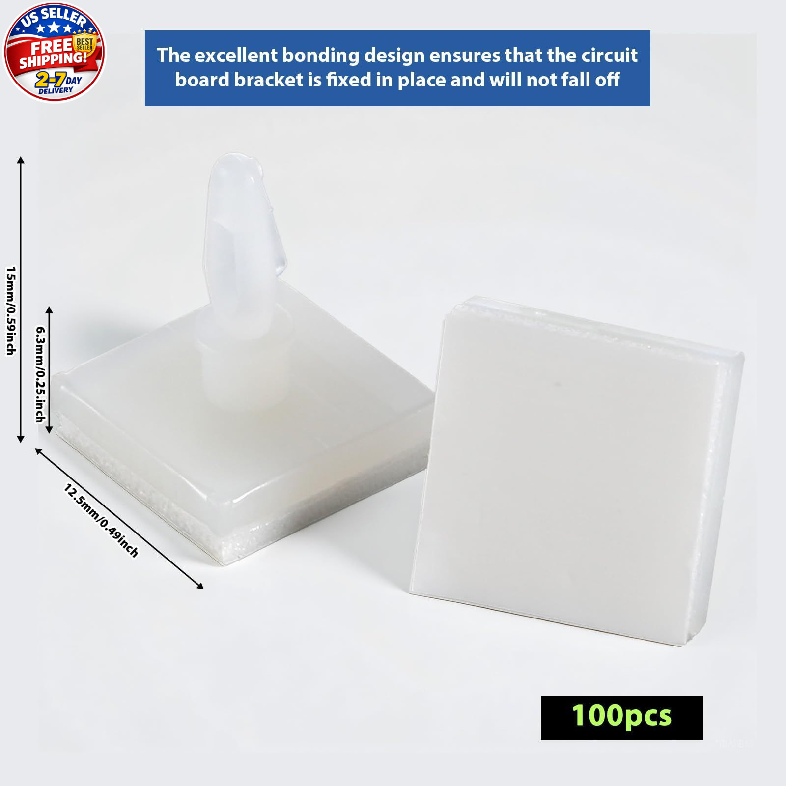 100 Pcs PCB Standoffs 0.25 Inch Supporting Height Adhesive Circuit Board Stan...