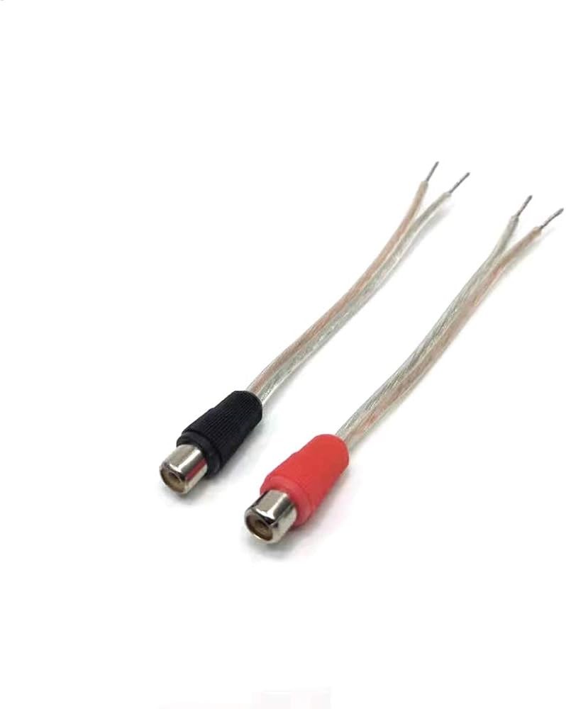 RCA Adapter, 2-Port, 18 AWG Speaker Wire to Female, Black/Red Black