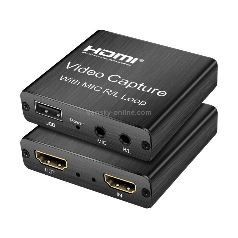 Capturadora de video HD 1080P 4K HDMI Caja de captura de video HDMI a USB 2.0
