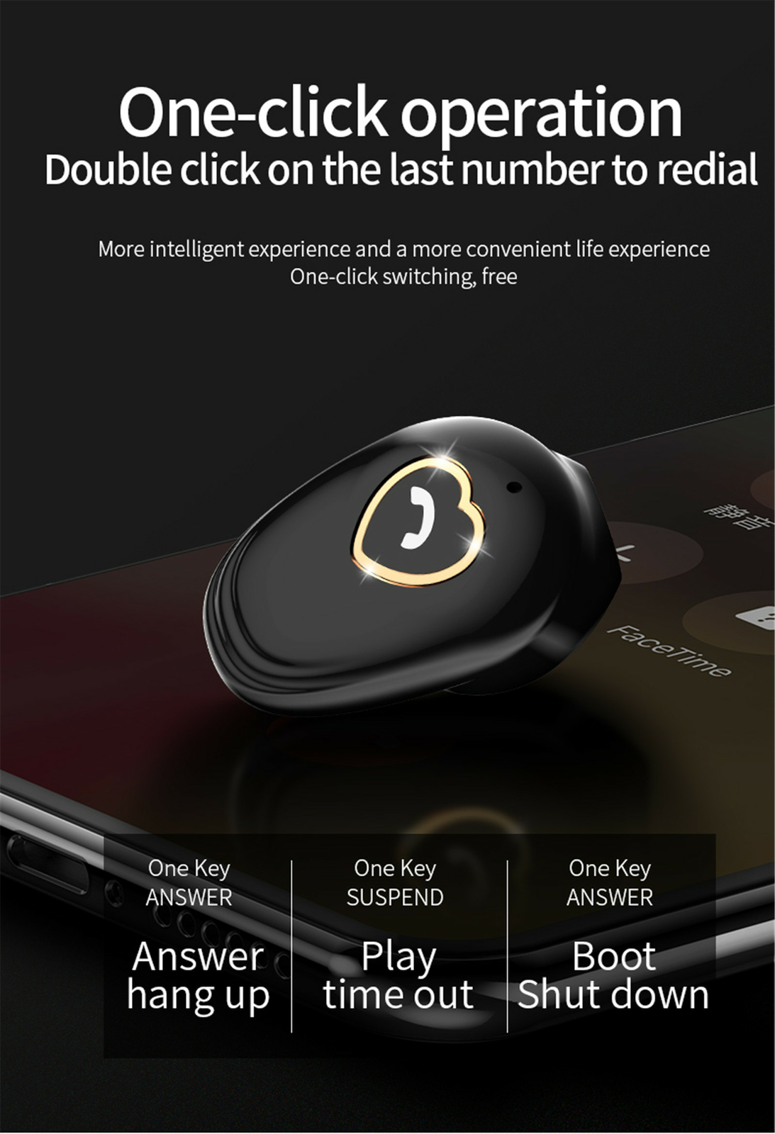 Bluetooth Earphone Wireless Earbud Headphone w/ Mic for iOS Android Cell Phones