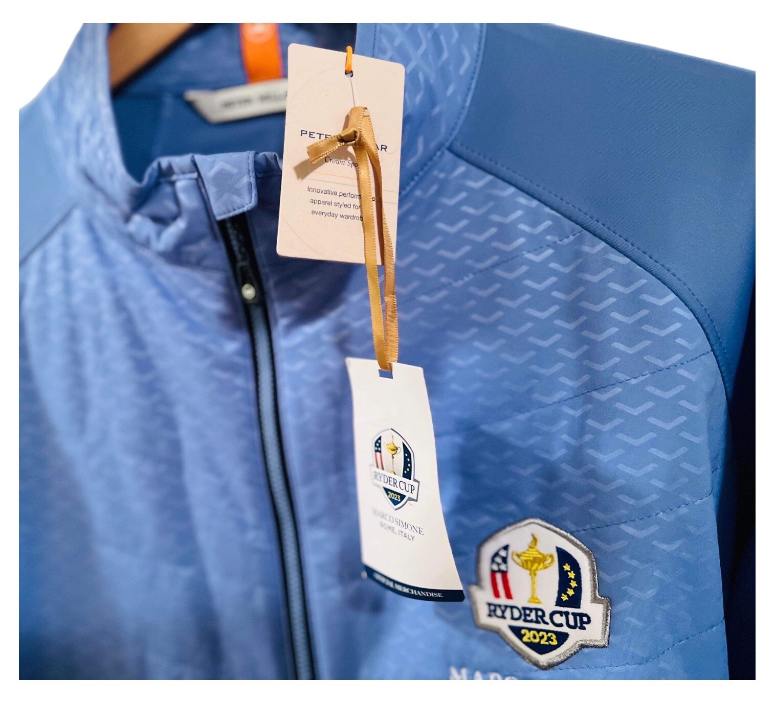 PETER MILLAR RYDER CUP MARCO SIMONE BLUE GOLF JACKET XL NEW TEAM USA BALLMARKS