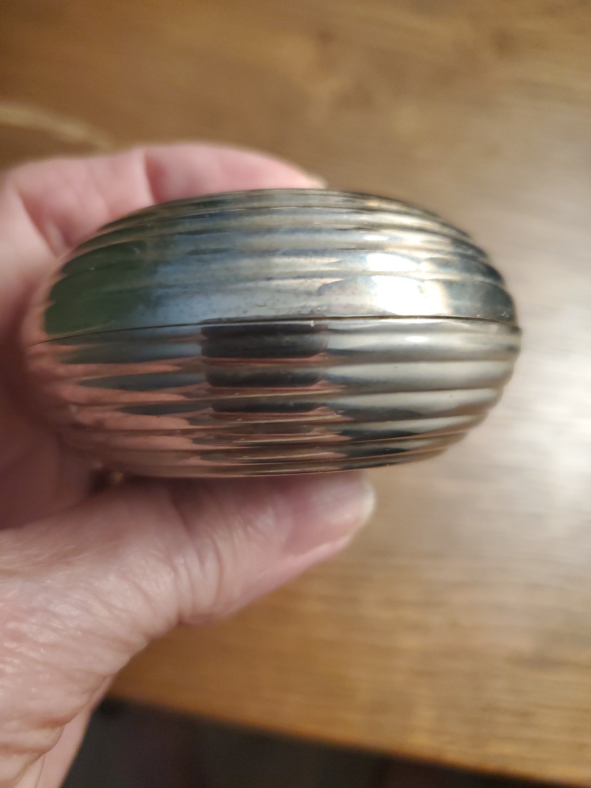 Vintage silver plated tea light holder/trinket box