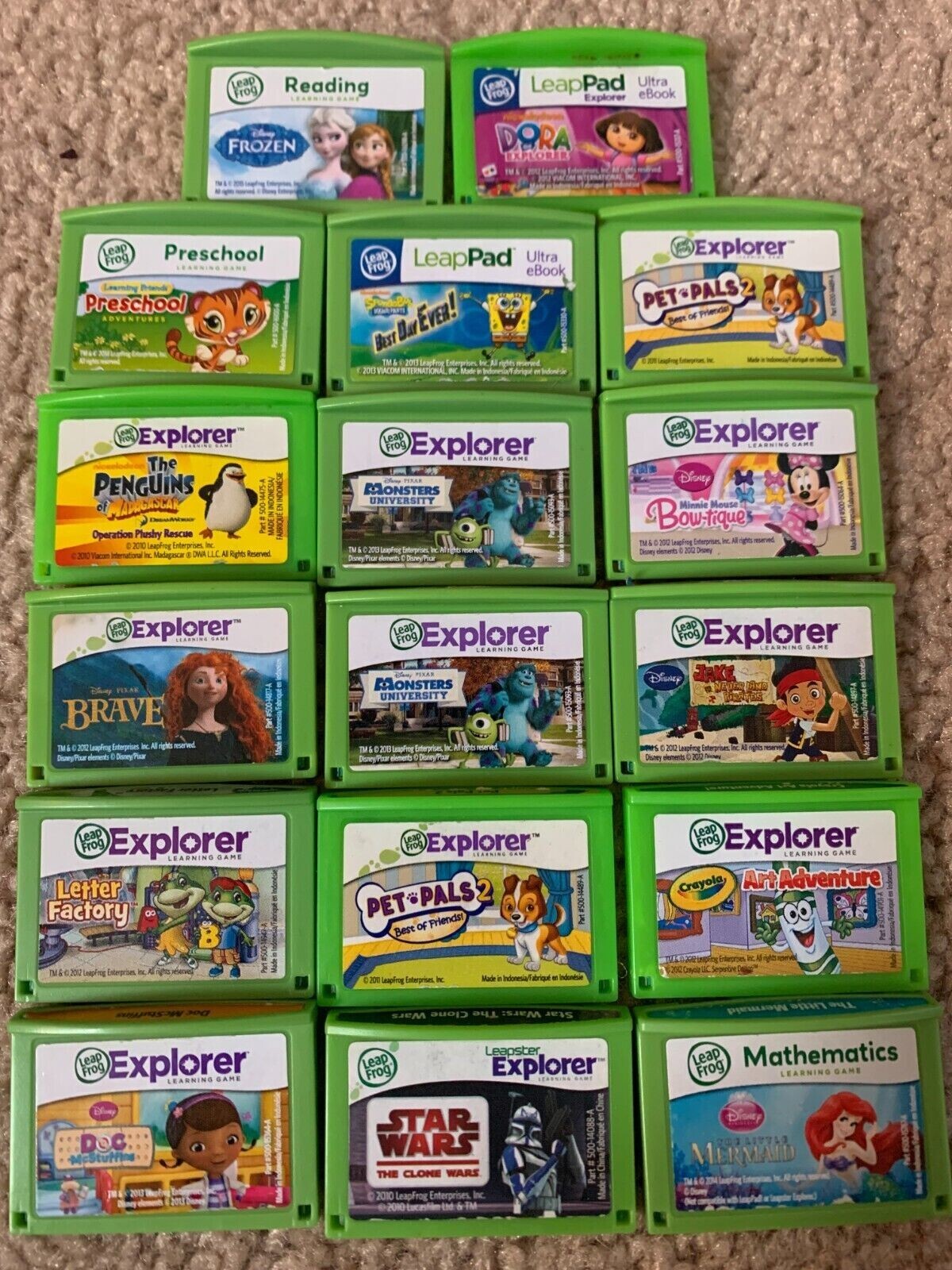 Lot of 17 Leap Frog Leapster Explorer Leap Pad Learning Game Cartridges Only