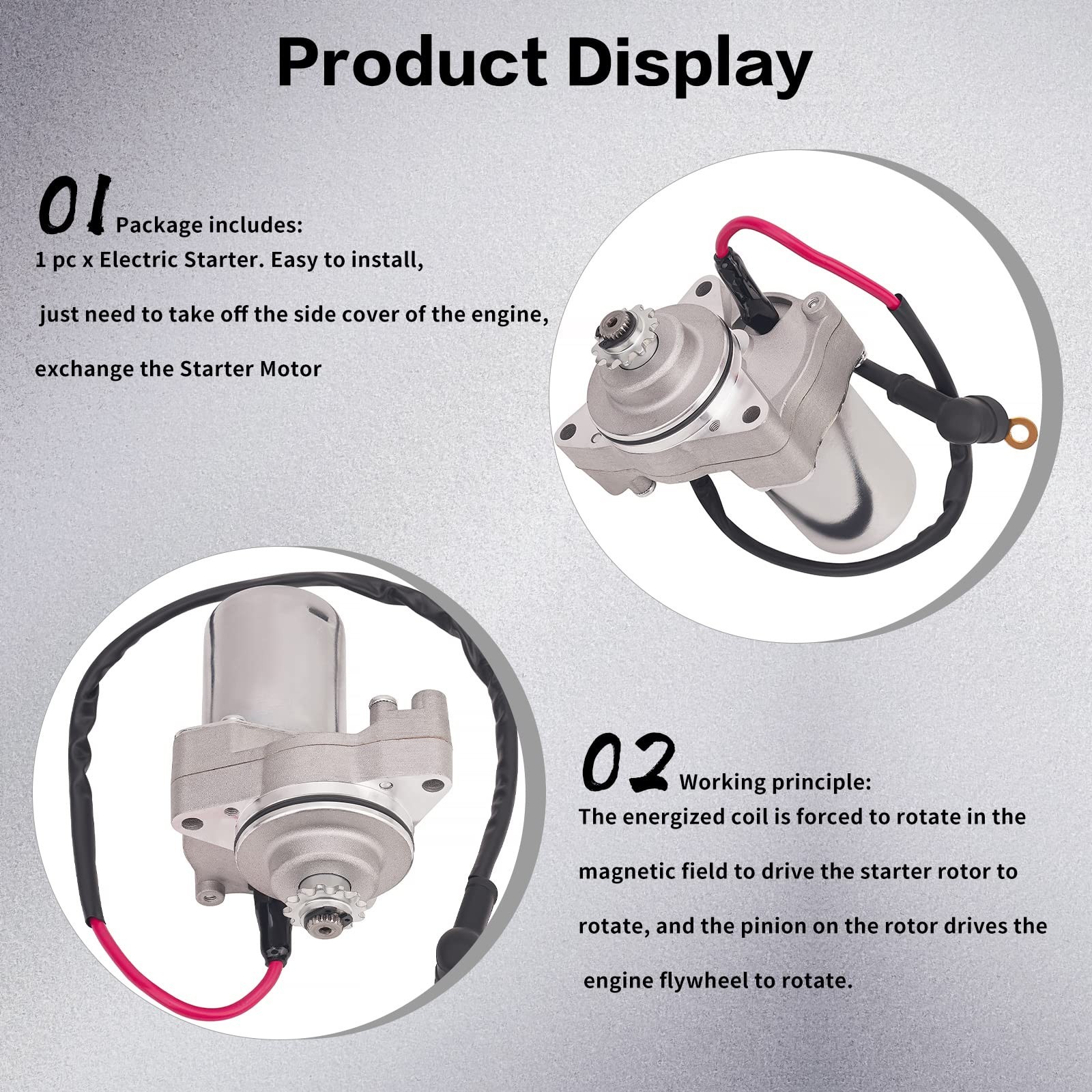 Road Passion 3 Bolt Starter Motor for 50cc 70 cc 90cc 100 cc 110cc 125 cc Dir...