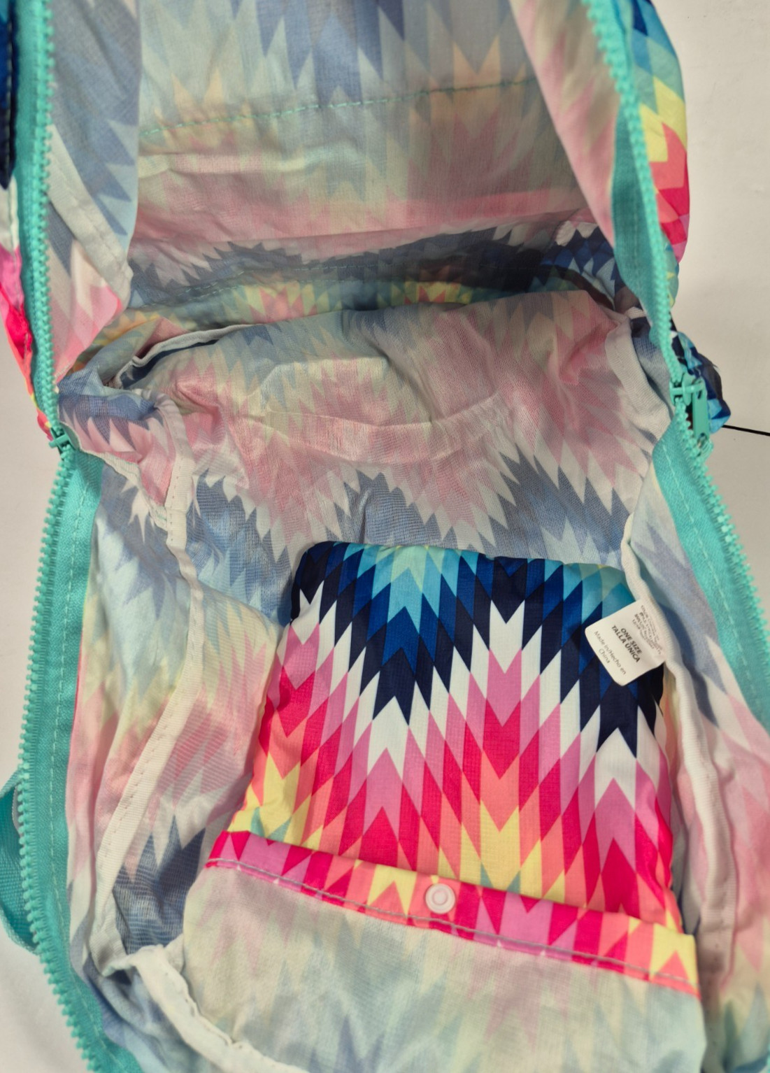 NOBO Packable Backpack Colorful Geometric Print Foldable Travel Daypack