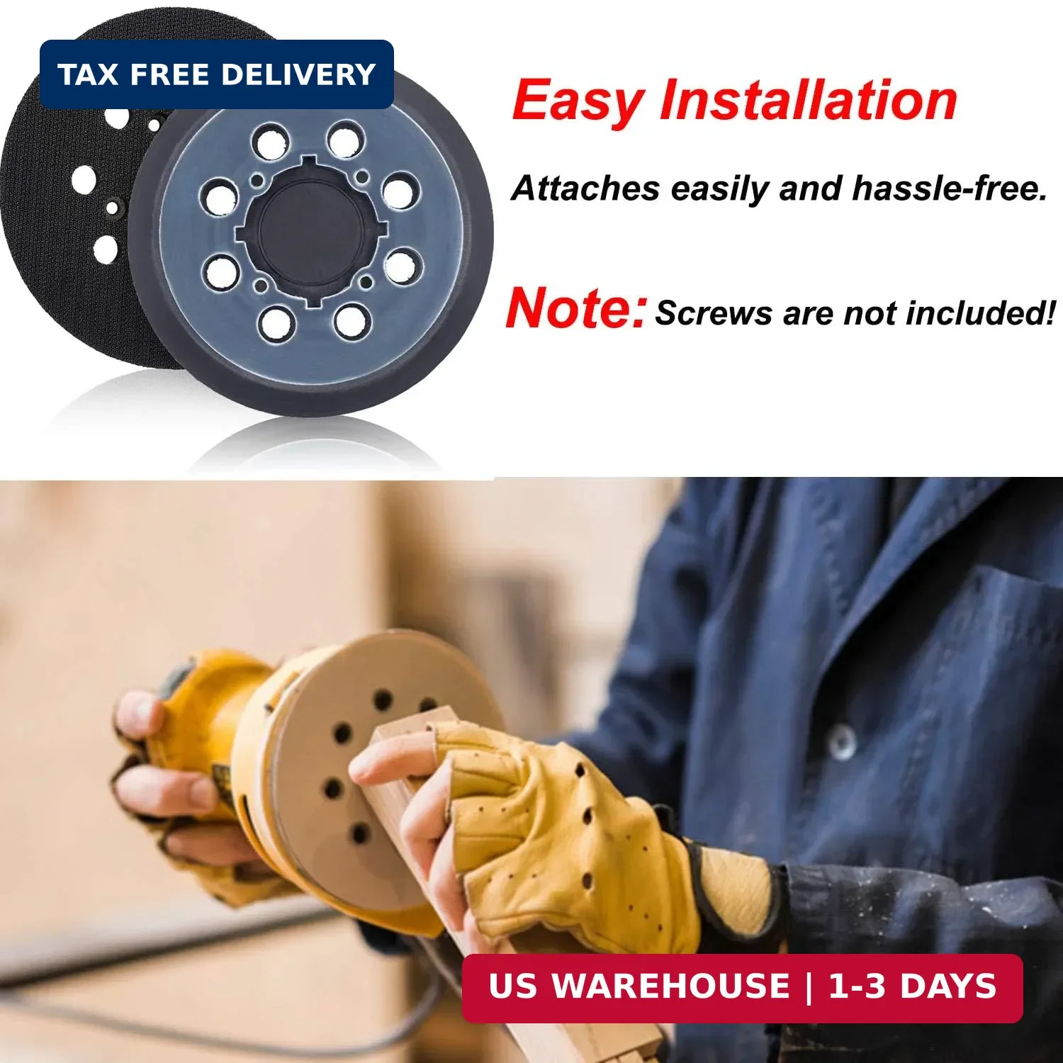 2 Pack Sander Pad for Dewalt, 5 inch 8 Hole Hook and Loop Replacement Orbital Sa