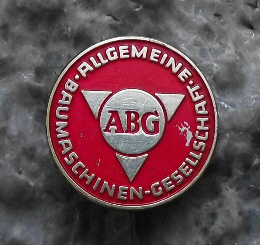 Vintage East Germany ABG Allgemeine Baumaschinen GmbH German Logo Pin Badge