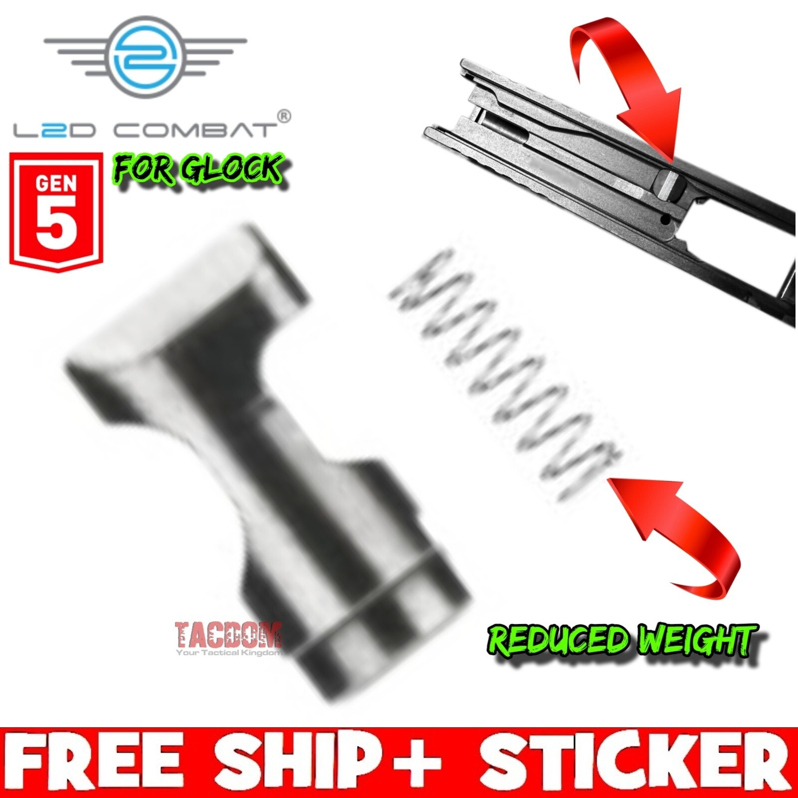 L2D COMBAT ENHANCED Firing Pin Plunger Safety GL0CK GEN 5 17 19 45 Reduced WEHT