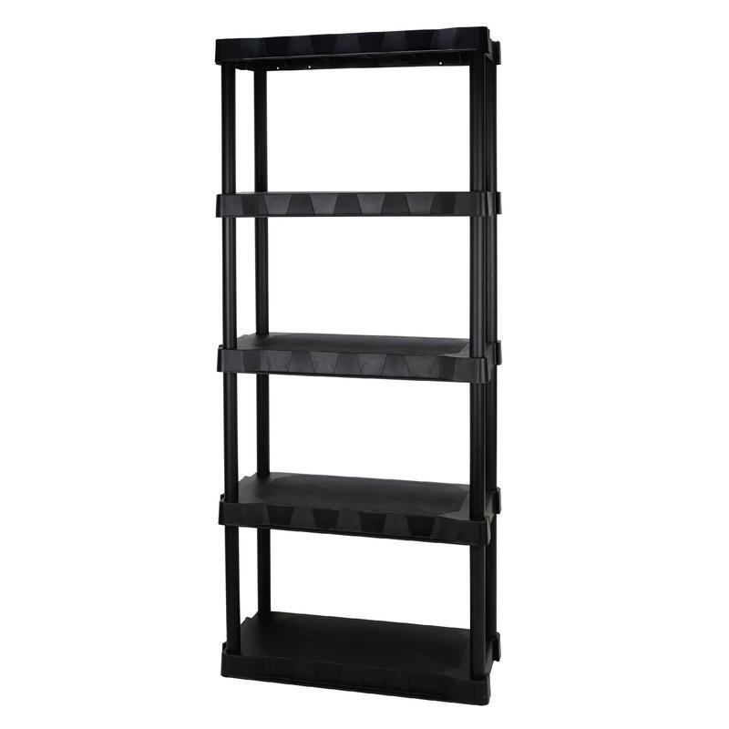 5-Tier Plastic Garage Shelving Unit Easy Assembly Durable Storage Solution New