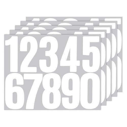5 Sheets White Numbers 3 Inch, Adhesive Mailbox Numbers for Outside, 3 inch