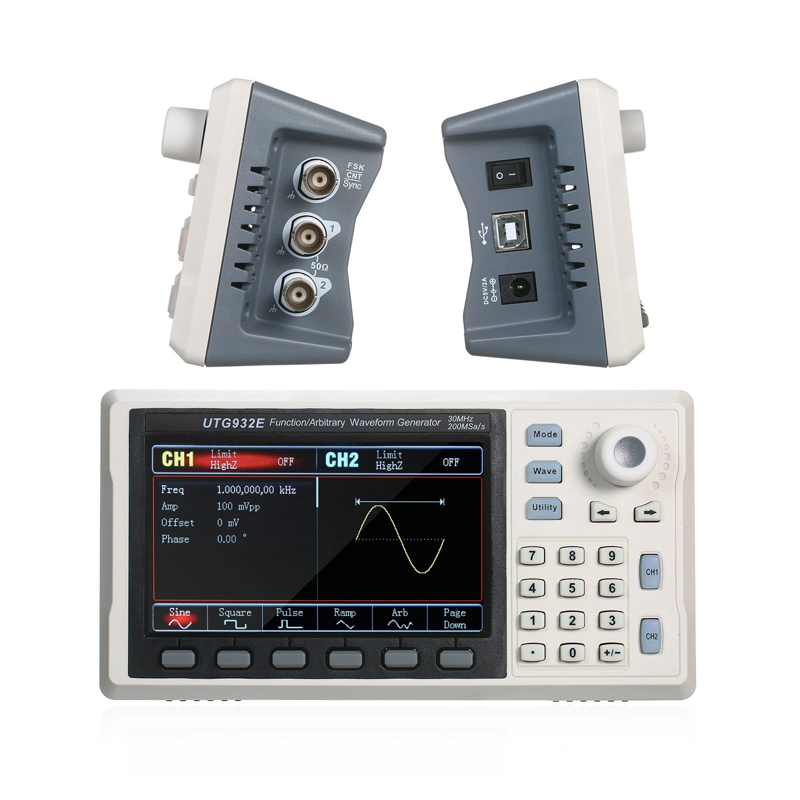 UTG932E Arbitrary Waveform Generator Function Generator Kit 30Mhz 200MSa/s