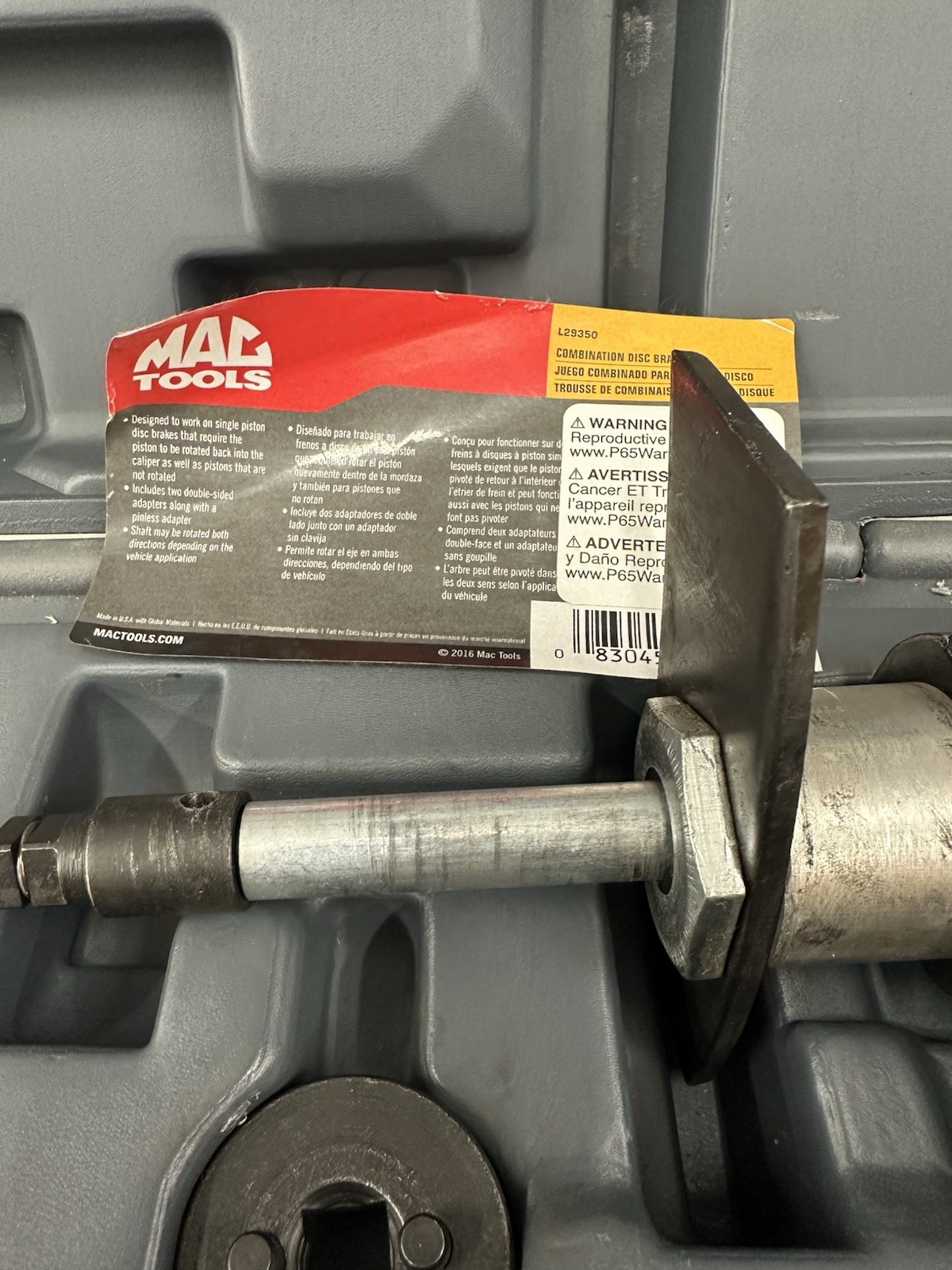 MAC TOOLS BRAKE CALIPER TOOL IN GREY CASE