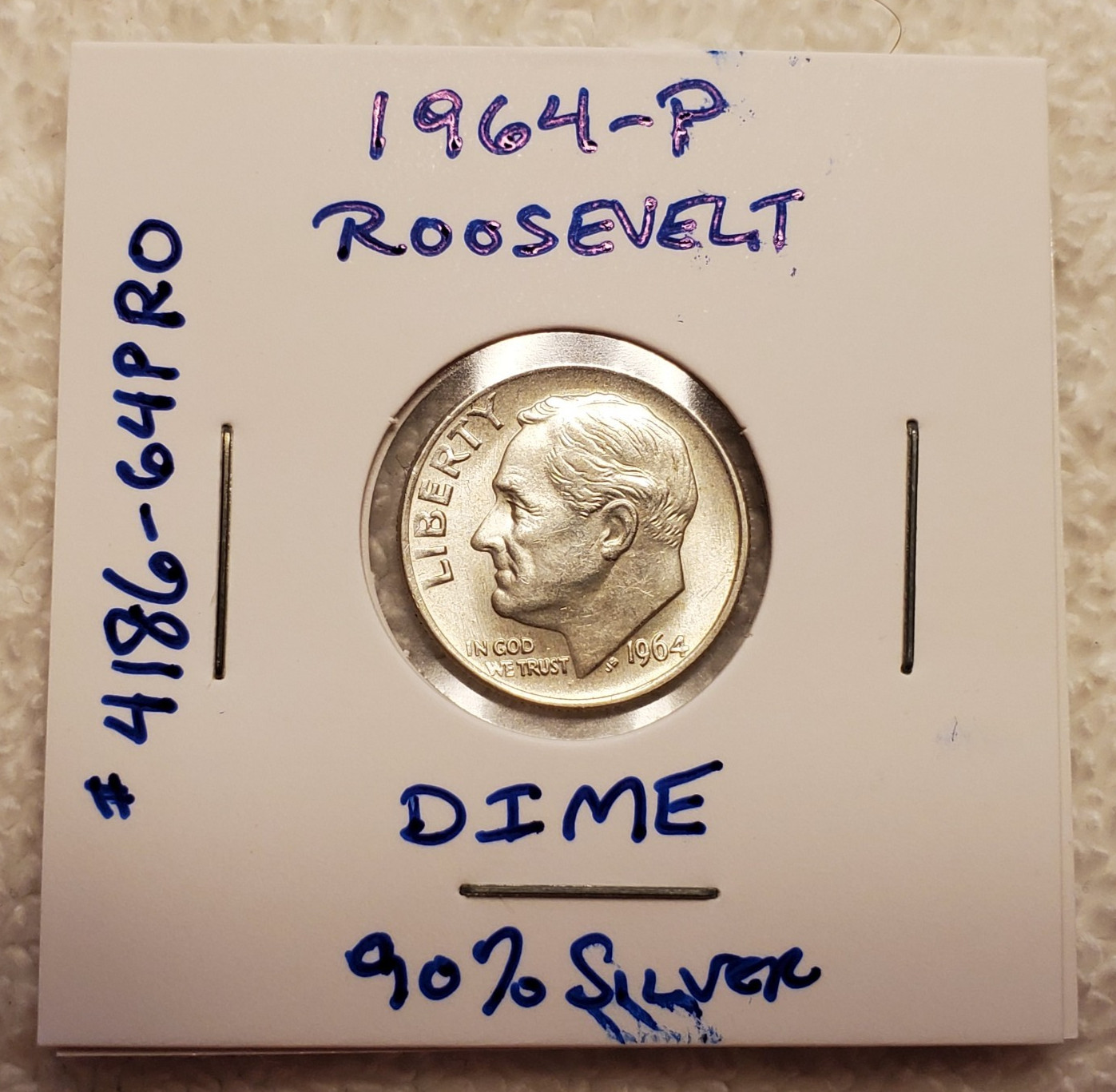1964-P Roosevelt Dime 90% Silver, High Grade