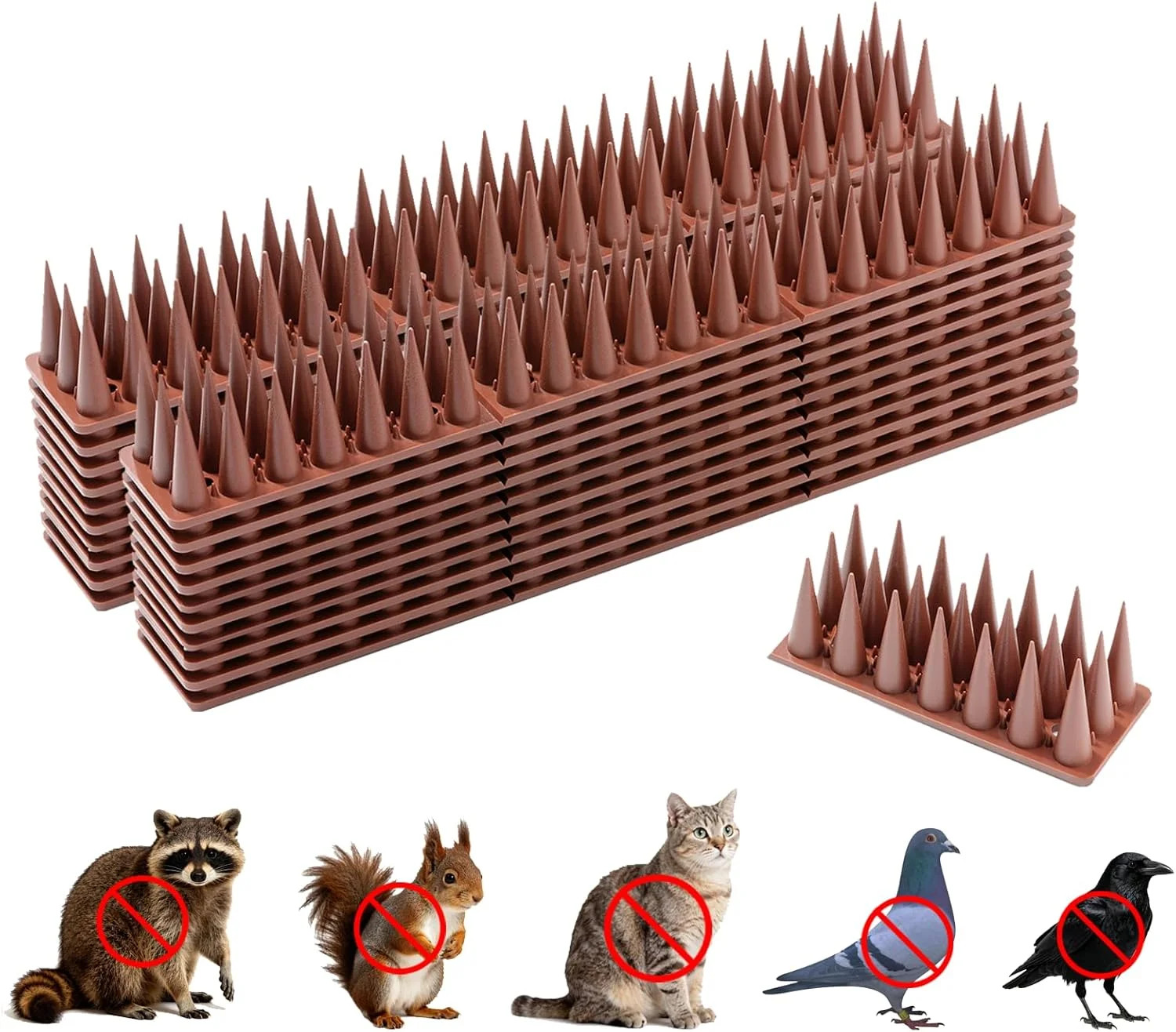 Bird Spikes, 20 Pack Pigeon Cat Squirrel Raccoon Animal Deterrent Spikes Anti-Cl
