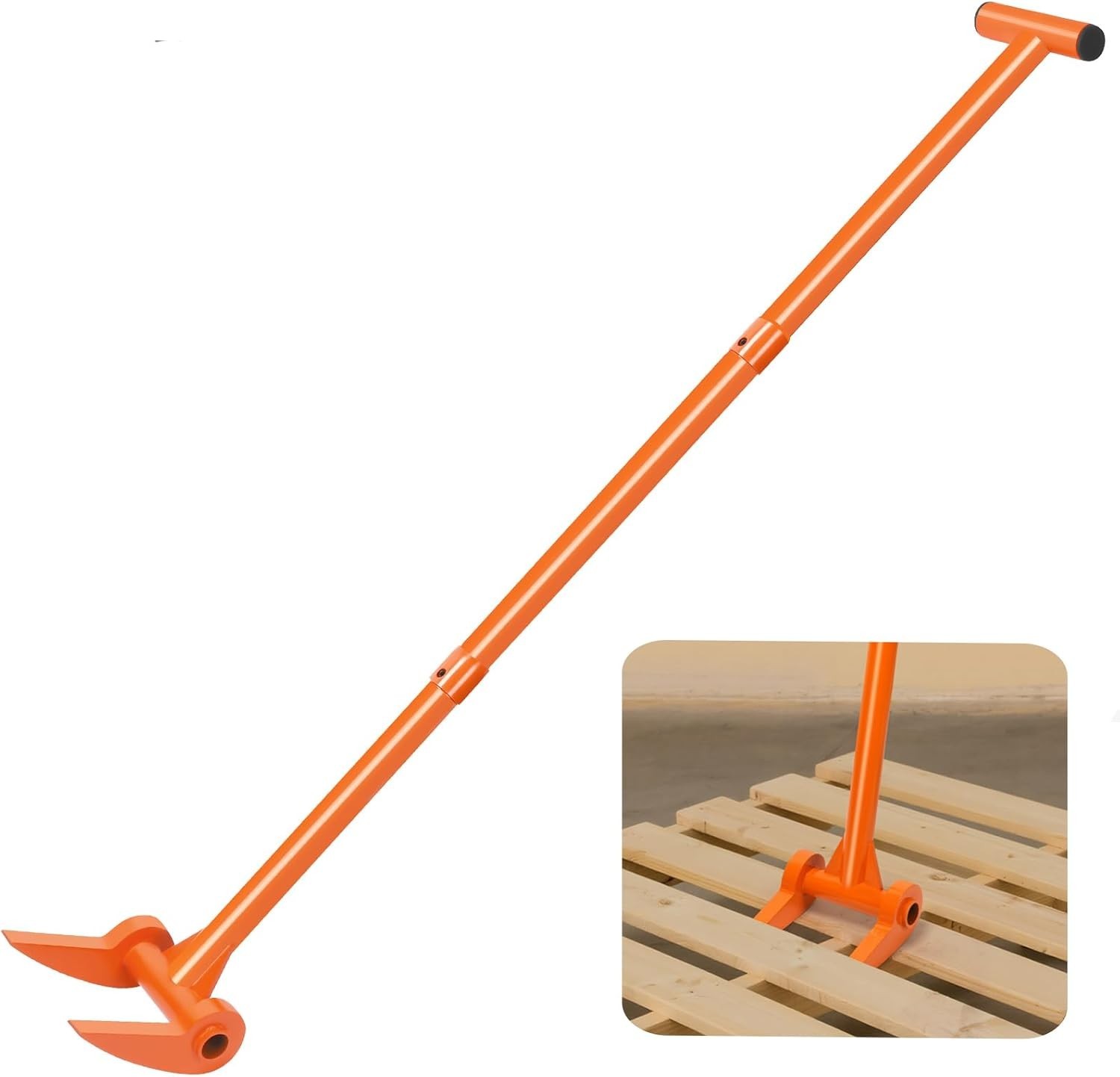 AugFir 48" Pallet Buster, 110 Degree Decking Pry Bar, Heavy Duty Carbon Steel De