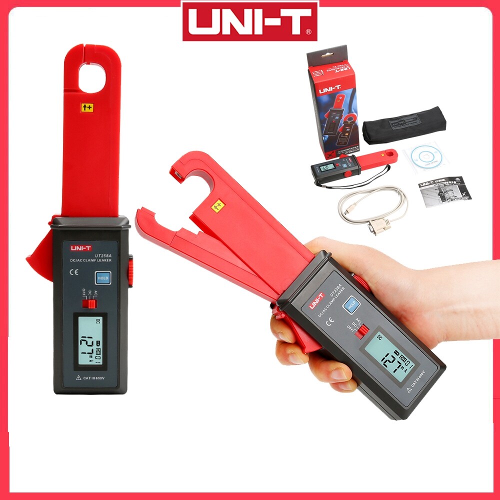 UNI-T UT258A AC/DC Leakage Current Clamp Meter 60.0A Ammeter Zero Mode RS232 Int
