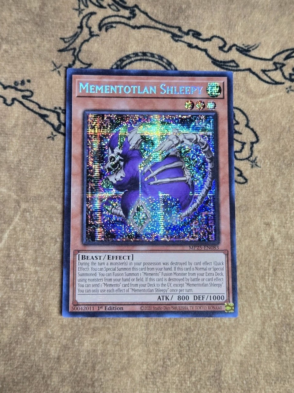 Yugioh Mementotlan Shleepy MP25-EN083 1st Edition Prismatic Secret Rare NM