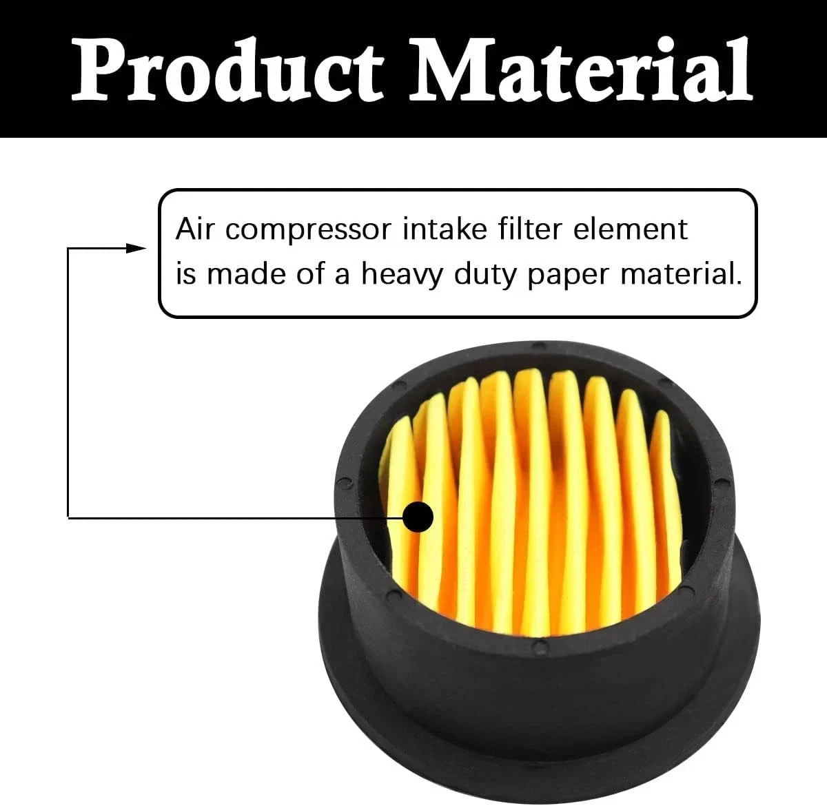 4Pcs Air Compressor Replacement Filter Elements,Air Compressor Intake Paper Filt